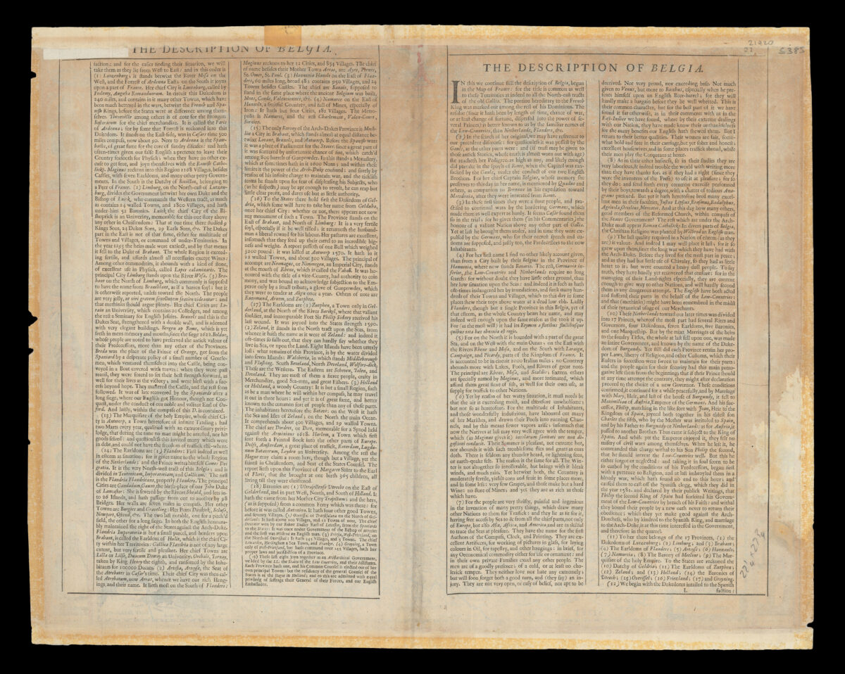 SPEED, John A New Mape of Ye XVII Provinces of Low Germanie,