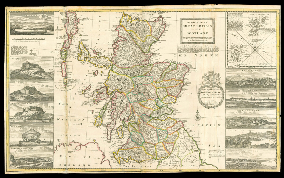 Moll's striking map of Scotland