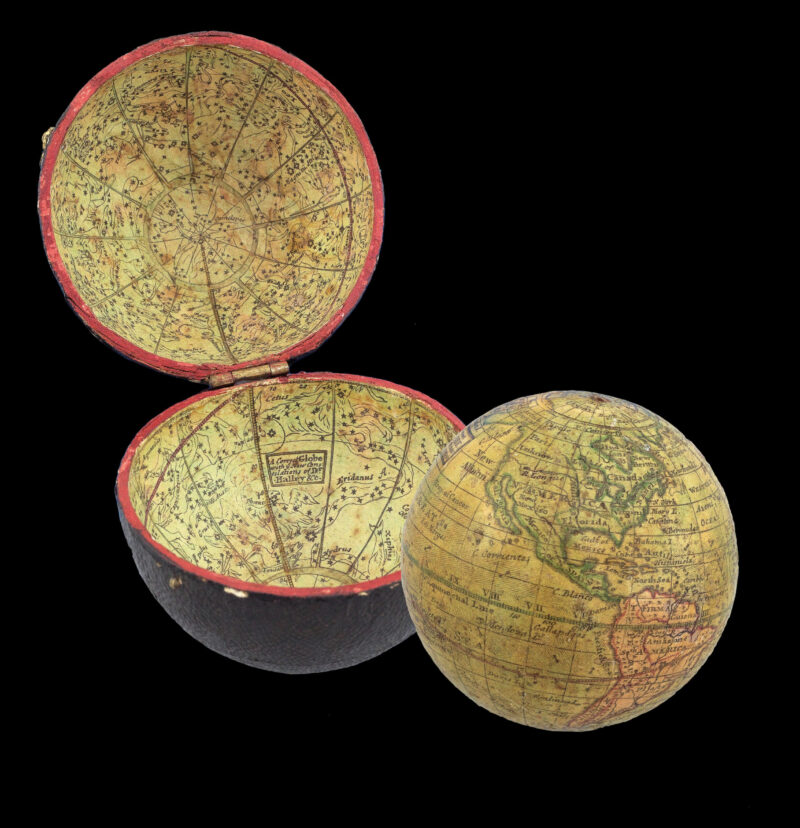 [ANONYMOUS after MOLL, Herman]. A Correct Globe with the new Discoveries. [and] A Correct Globe with ye New Constelations of Dr. Halley &c.
