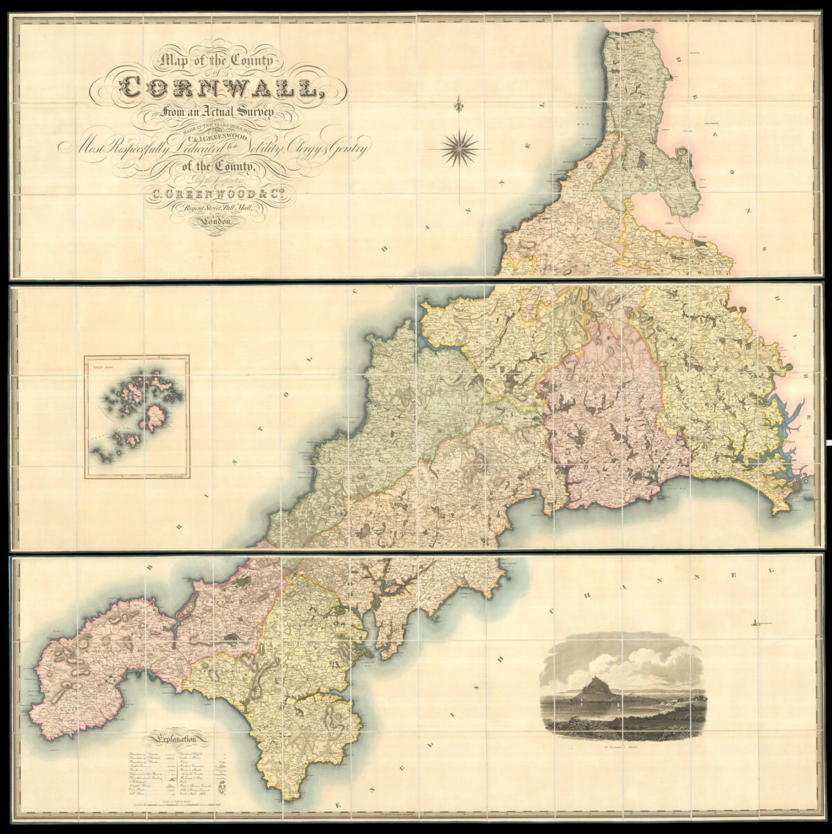 GREENWOOD, Christopher Map of the County of Cornwall,