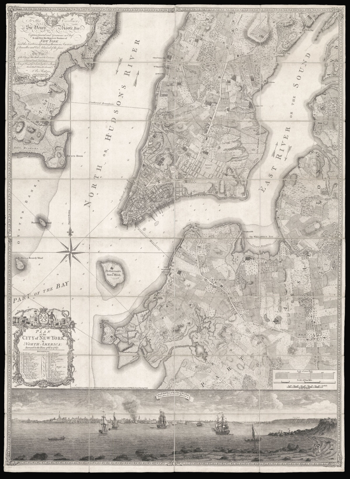 RATZER, Bernard Plan of the City of New York, in North America surveyed in the Years 1766 & 1767.