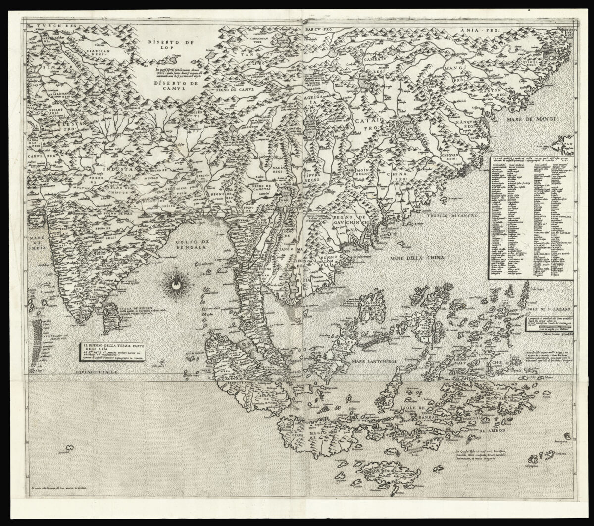 GASTALDI, Giacomo' Paolo FORLANI; and Ferrando BERTELLI Il disegno della terza parte dell'Asia.