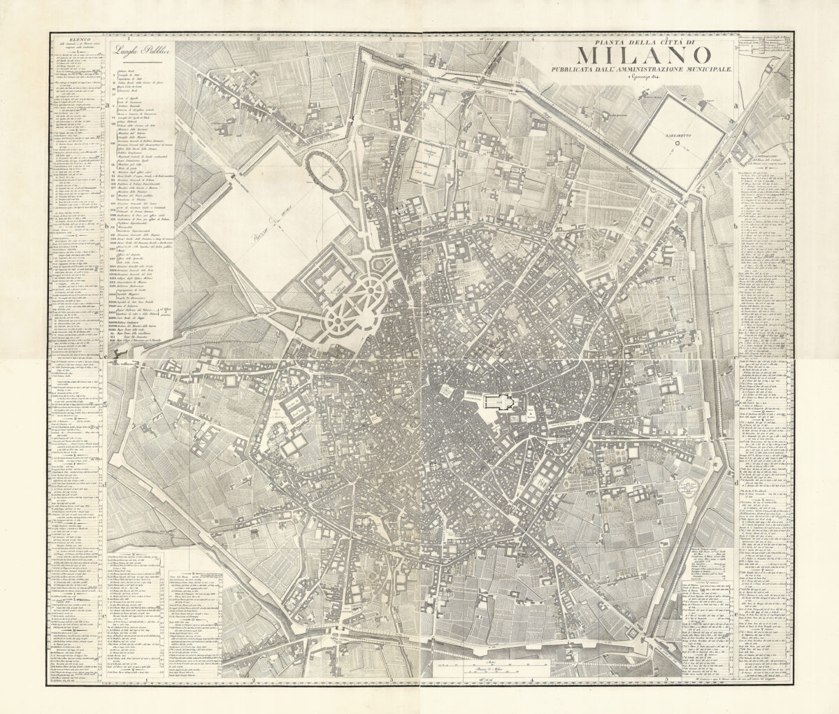 [ASTRONOMI DI BRERA] Pianta della città di Milano [Plan of the city of Milan].