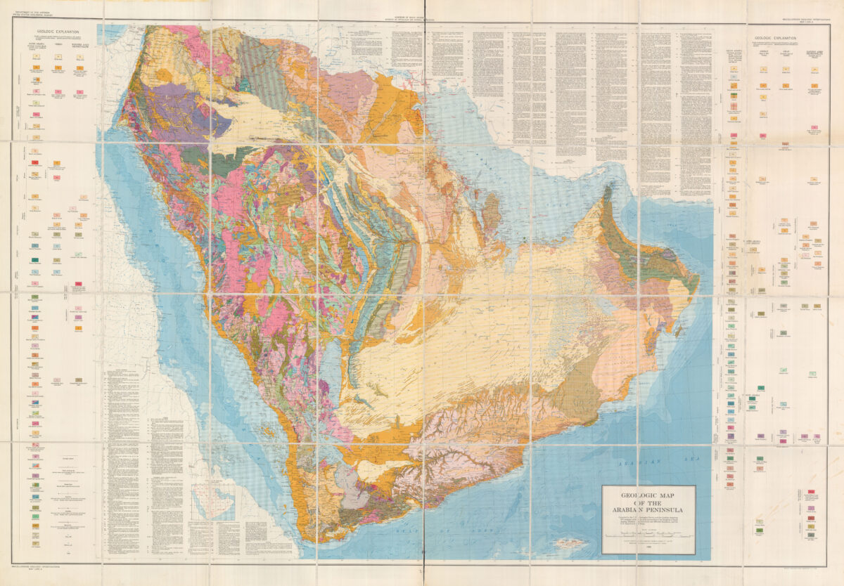 US GEOLOGICAL SURVEY, ARABIAN AMERICAN OIL COMPANY Geologic Map of the Arabian Peninsula.
