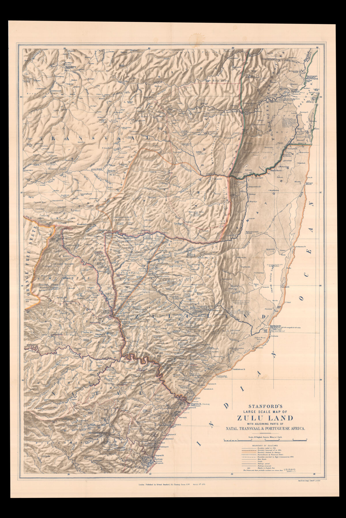 STANFORD, Edward Stanford's Large-Scale Map of Zulu Land