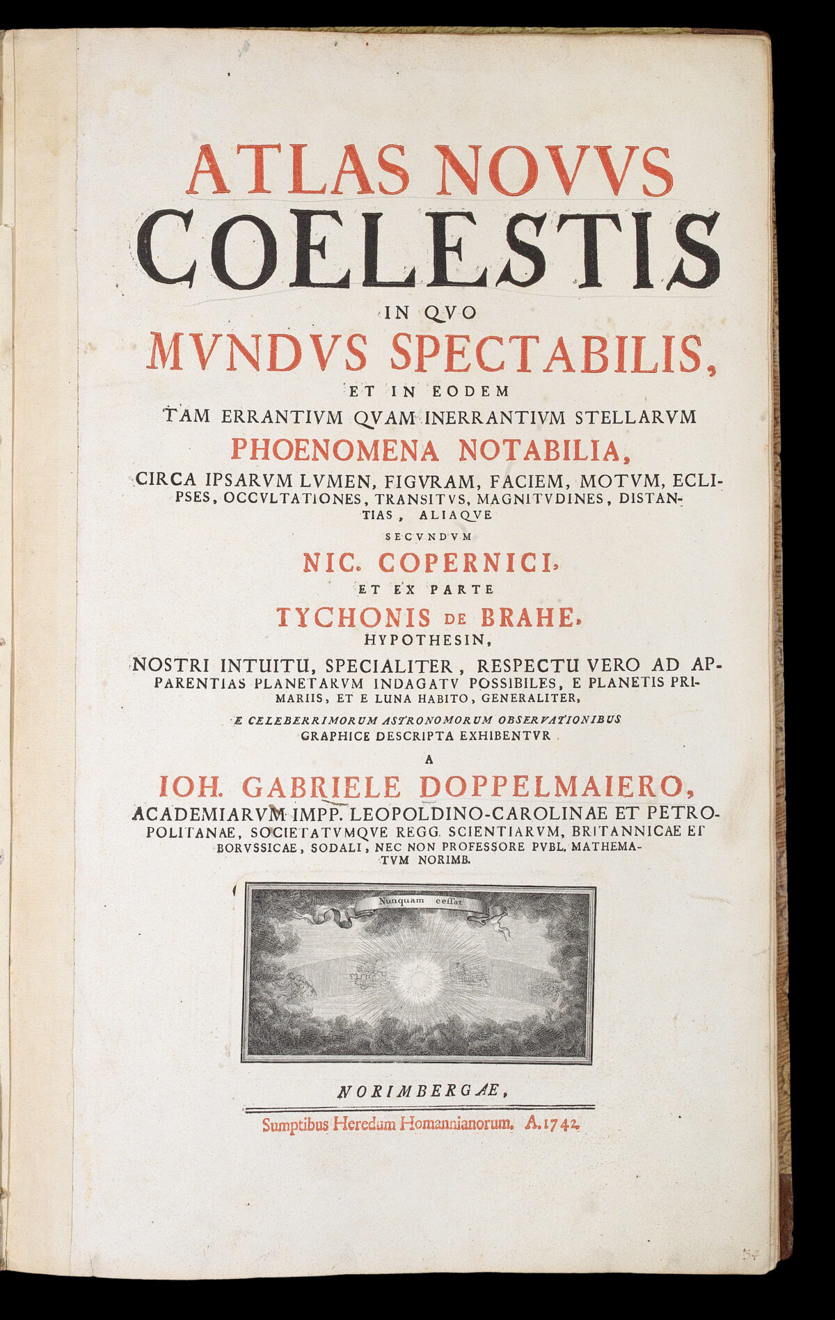 DOPPELMAYER, Gabriel Atlas Novus Coelestis