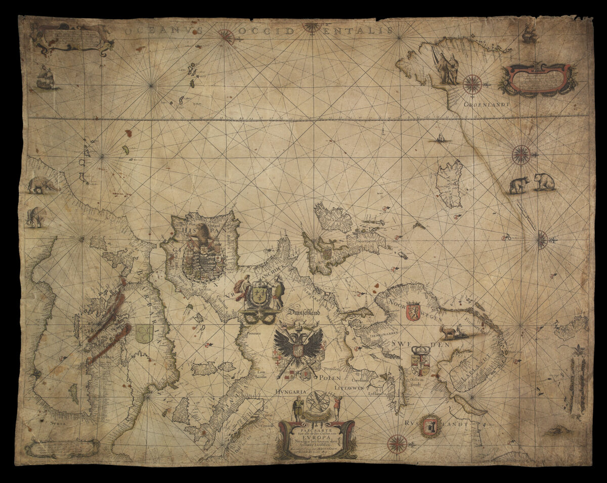 JACOBSZ, Anthonie Pascaarte van alle de Zee-custen van Europa.