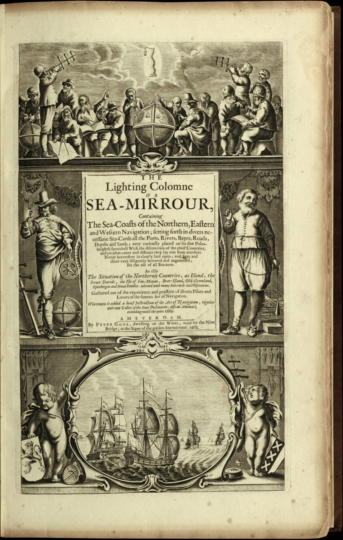 GOOS, Pieter The Lighting Colomne or Sea-Mirrour, containing the sea-coasts of the Northern, Eastern and Western Navigation …