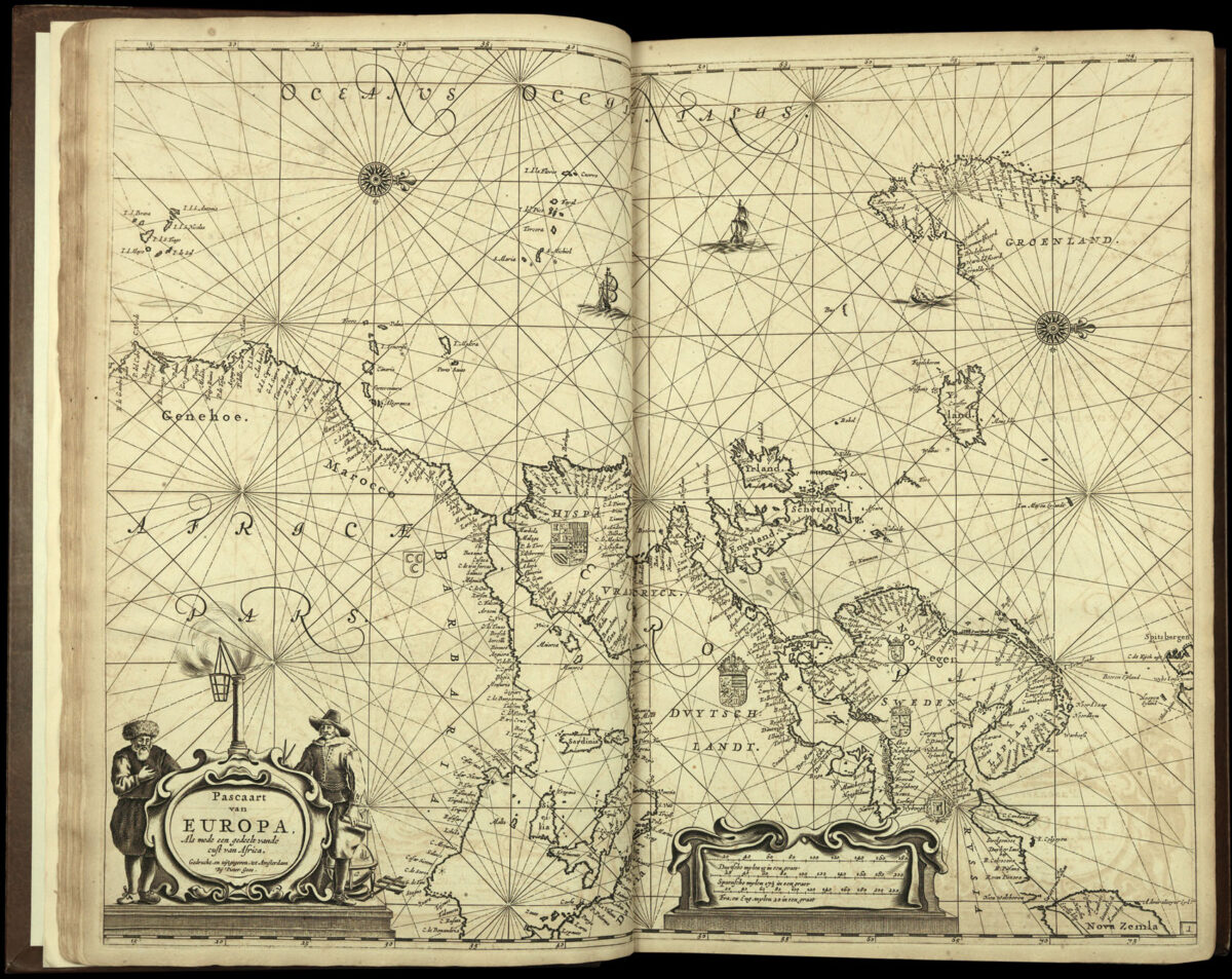 GOOS, Pieter The Lighting Colomne or Sea-Mirrour, containing the sea-coasts of the Northern, Eastern and Western Navigation …