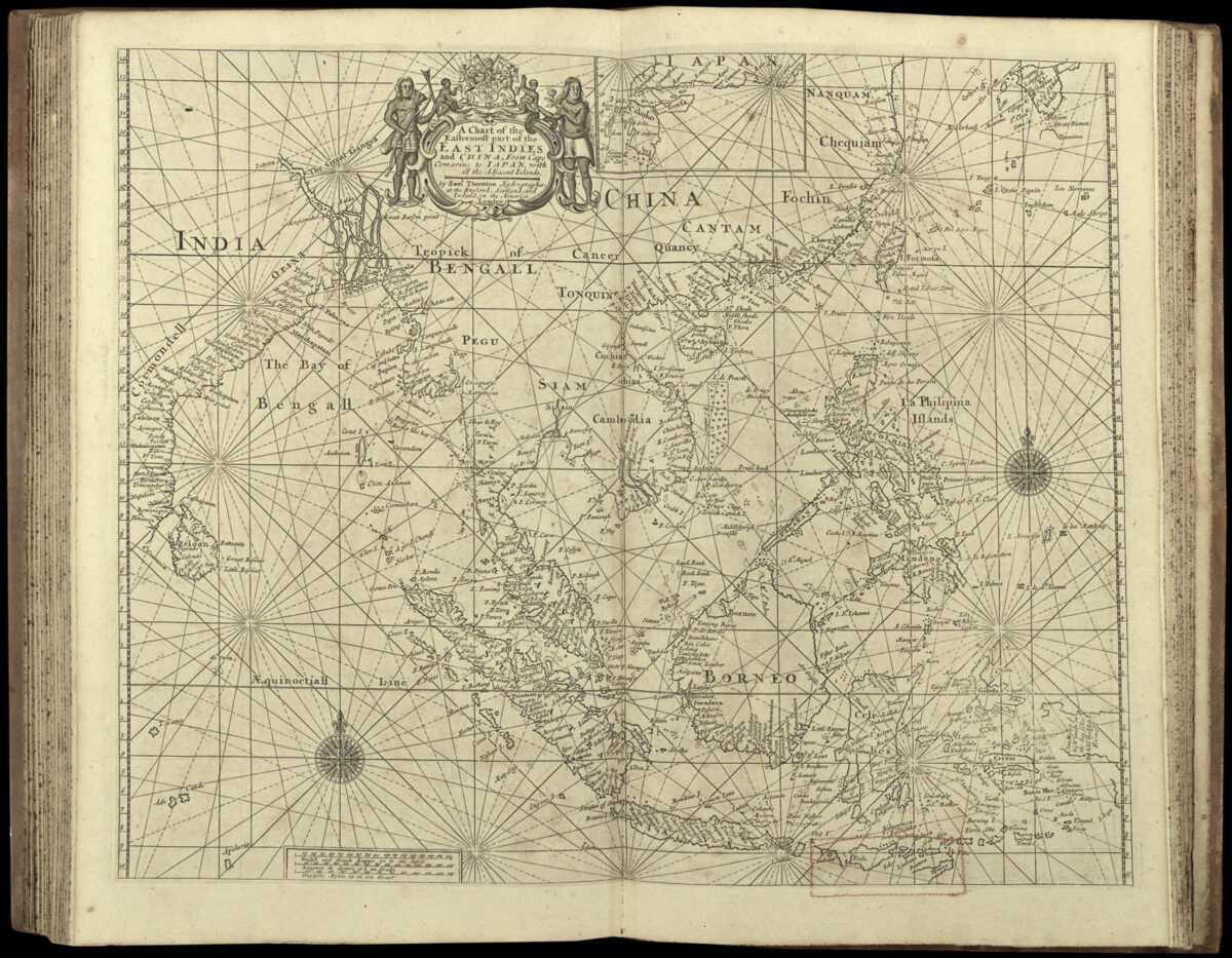 THORNTON, John The English Pilot. The Sixth [in ms on paste-down as issued] Book.