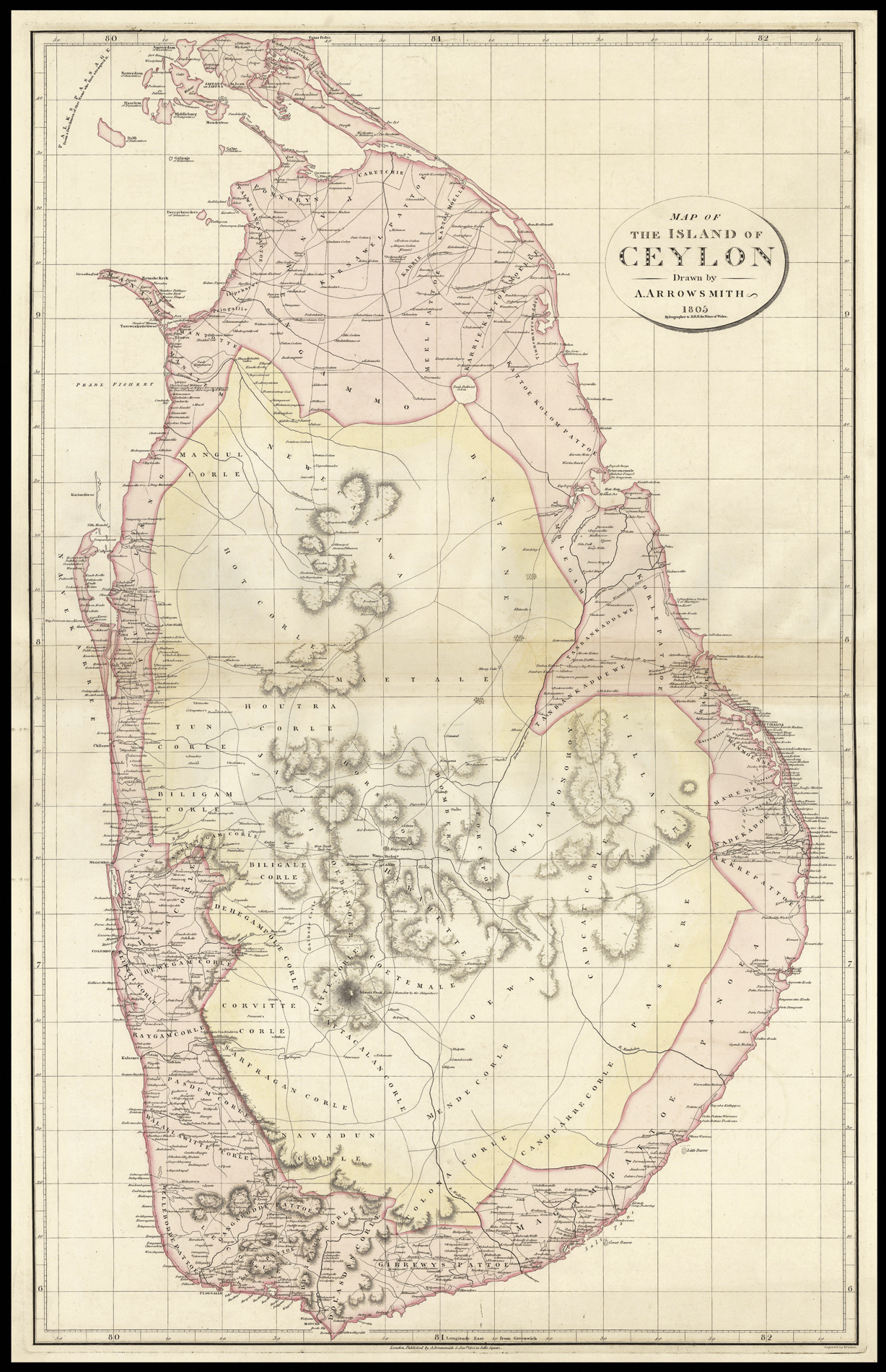 ARROWSMITH, Aaron Map of Ceylon