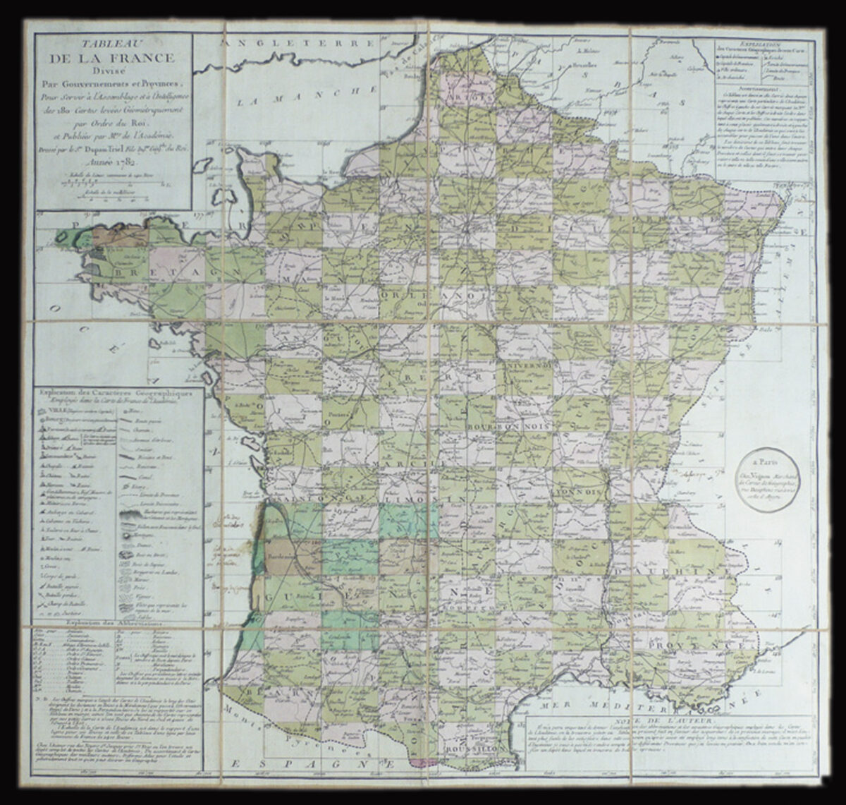 CASSINI de THURY, Cesar Francois Carte de France dite Carte de Cassini...