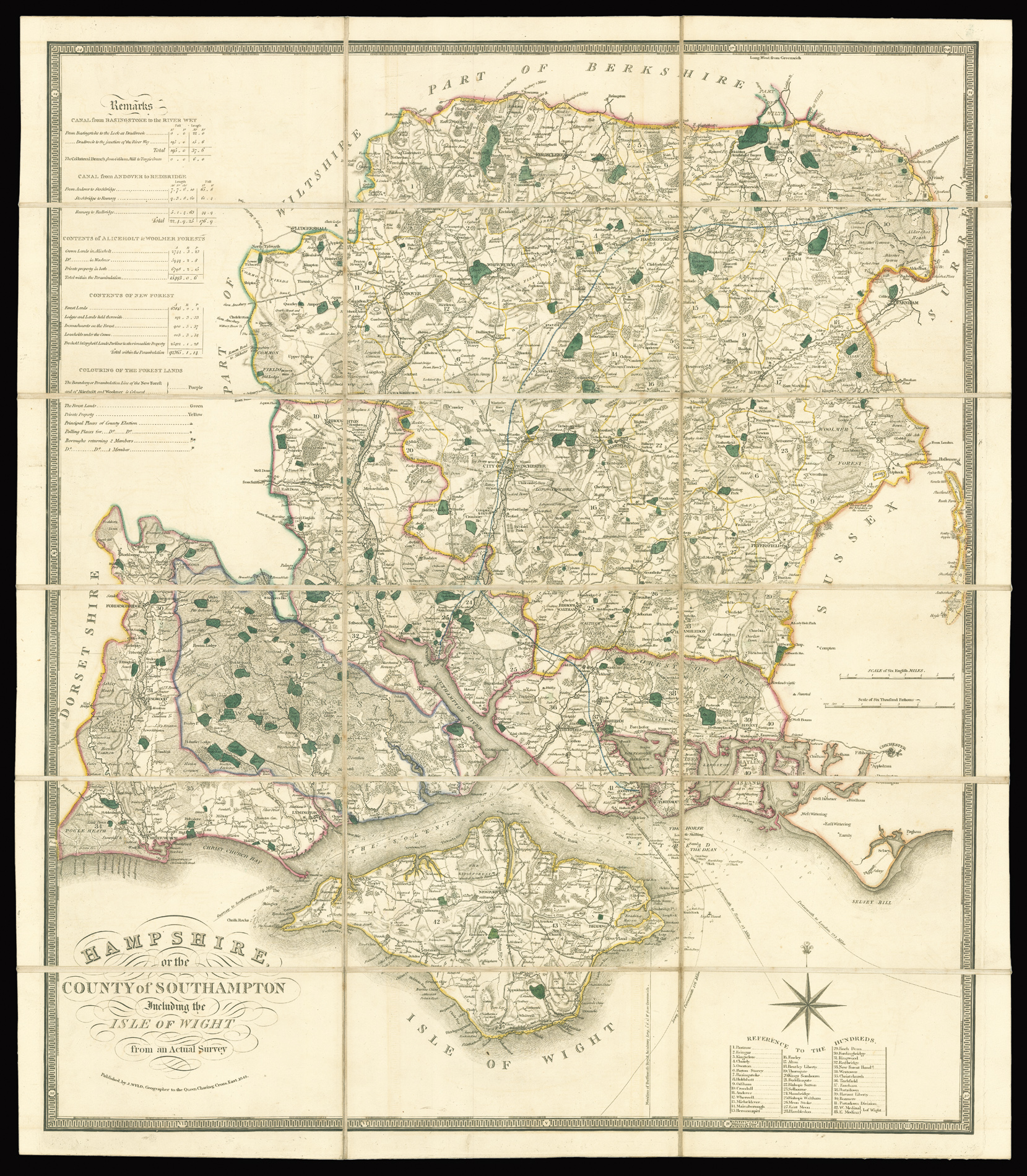 MILNE, Thomas Hampshire, or the County of Southampton, including the Isle of Wight from Actual Survey.