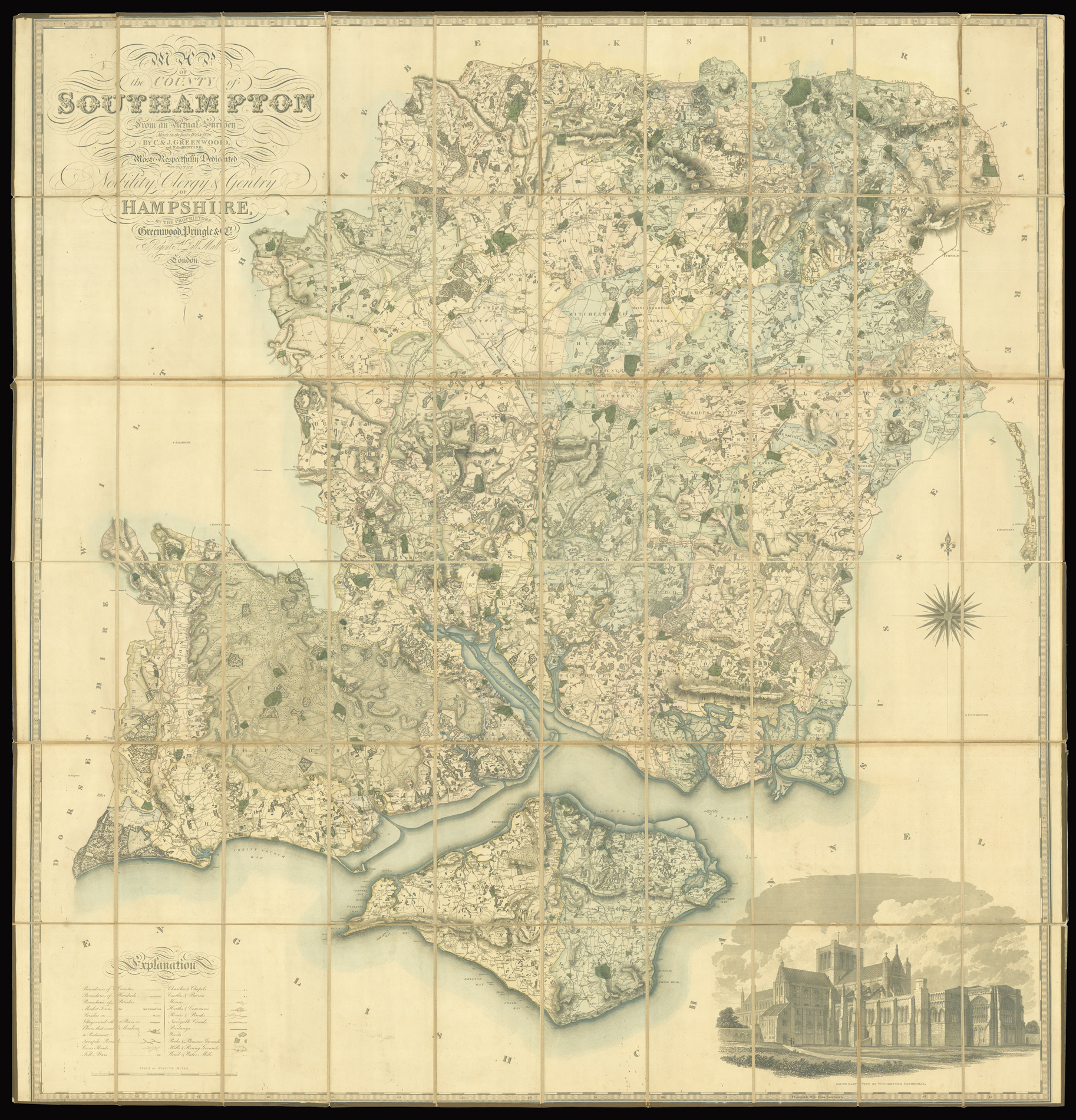 GREENWOOD, Christopher [Hampshire] Map of the County of Southampton