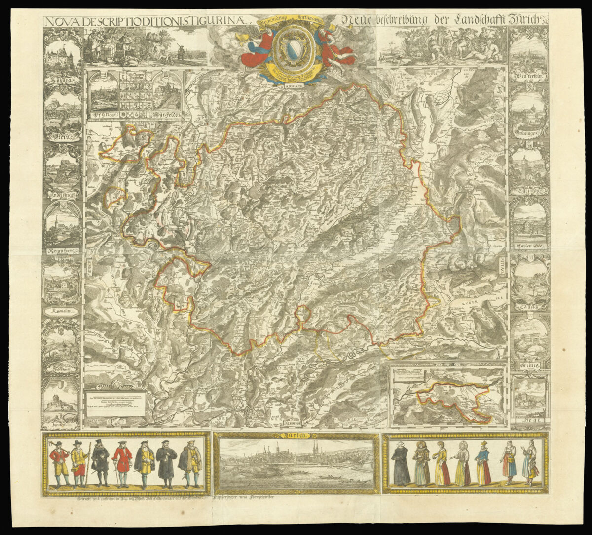 GYGER, Hans Conrad Nova descriptio ditionis Tigurinae, regionumq[ue] finitimarum = Neüe Beschreibung der Landschafft Zürich.