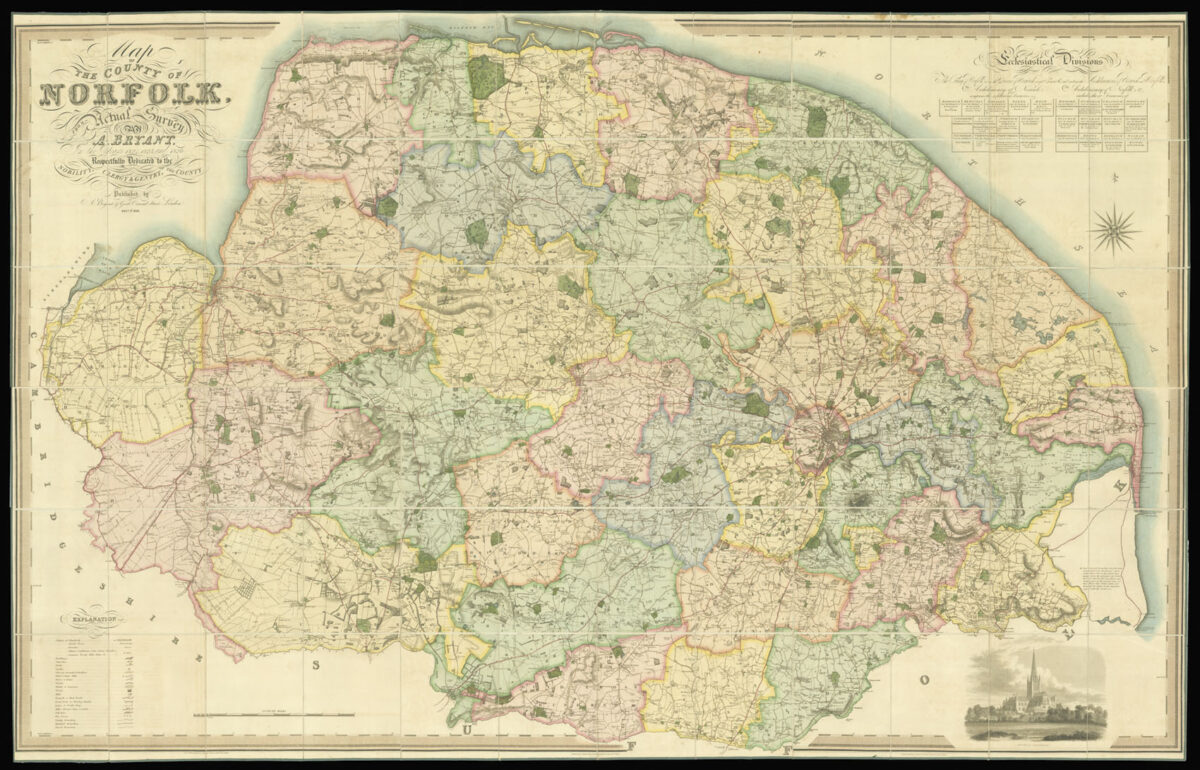 BRYANT, A[ndrew] Map of the County of Norfolk,