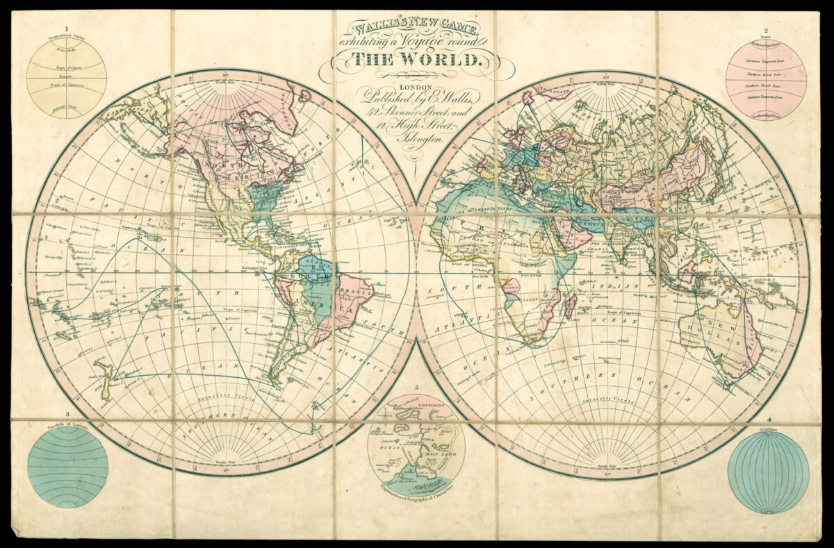 WALLIS, Edward Wallis's New Game, Exhibiting a Voyage round The World.