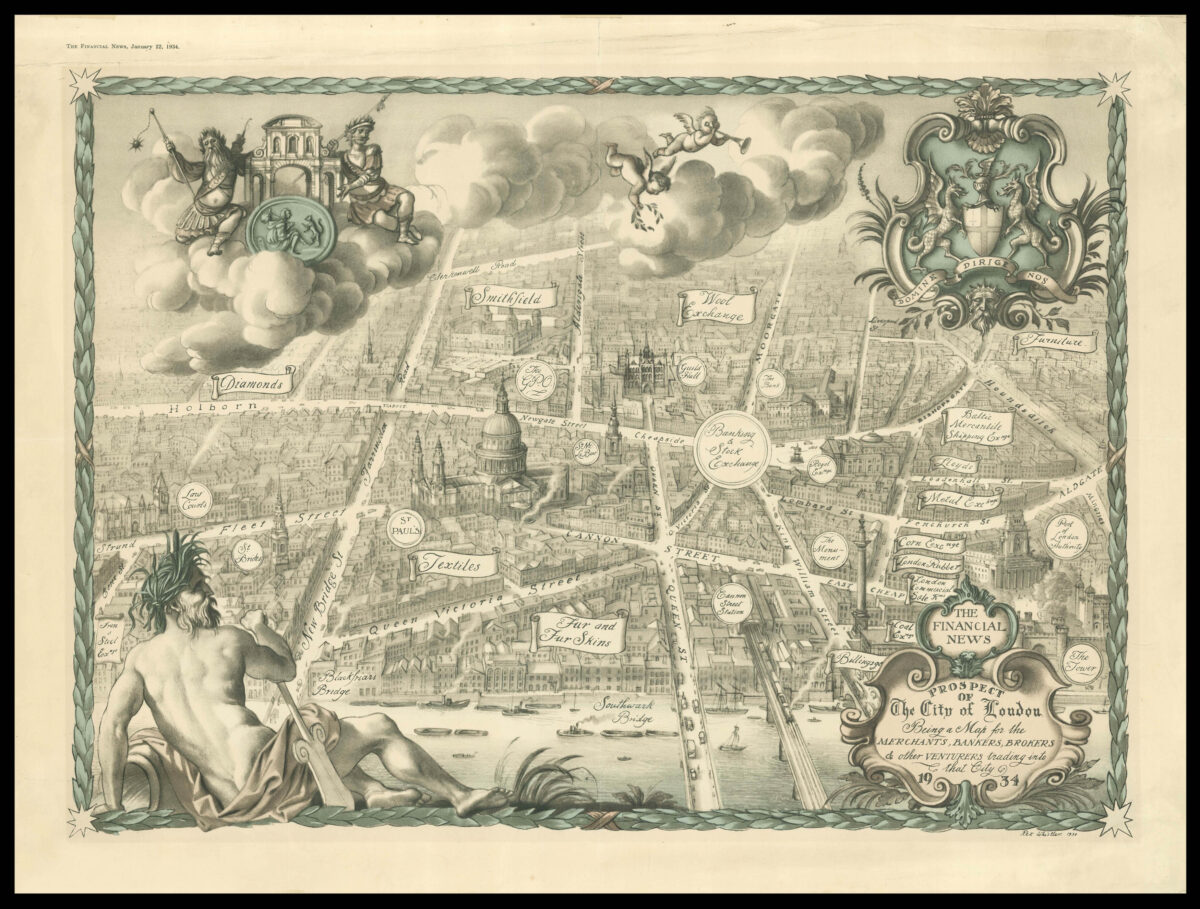 WHISTLER, Reginald John "Rex" The Financial News. Being a Map for the Merchants, Bankers, Brokers & other Ventures trading in that City.