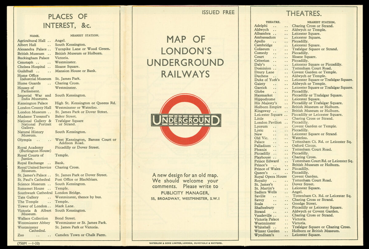 BECK, Harry Map of London's Underground Railways.