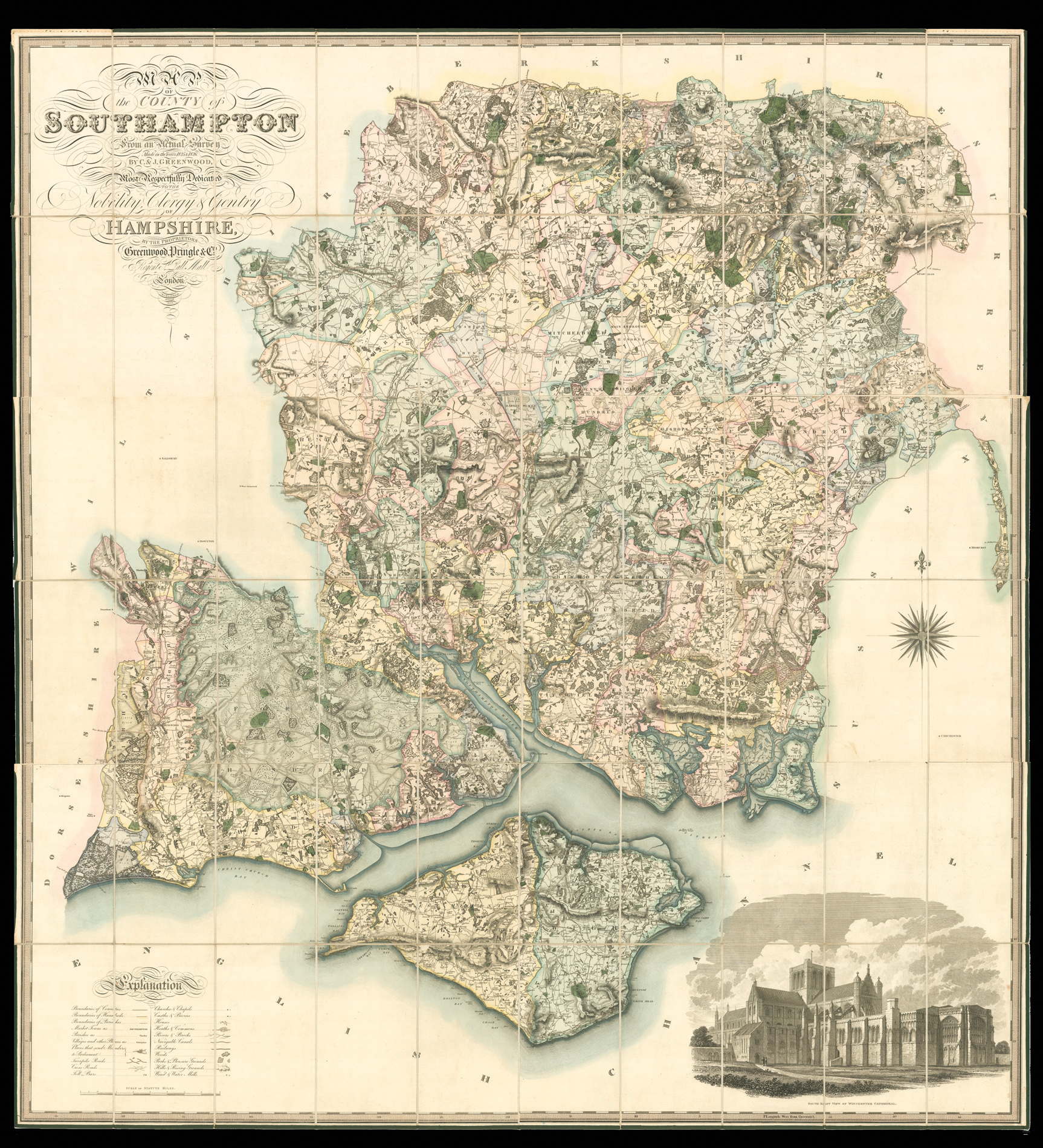 GREENWOOD, Christopher Map of the County of Southampton