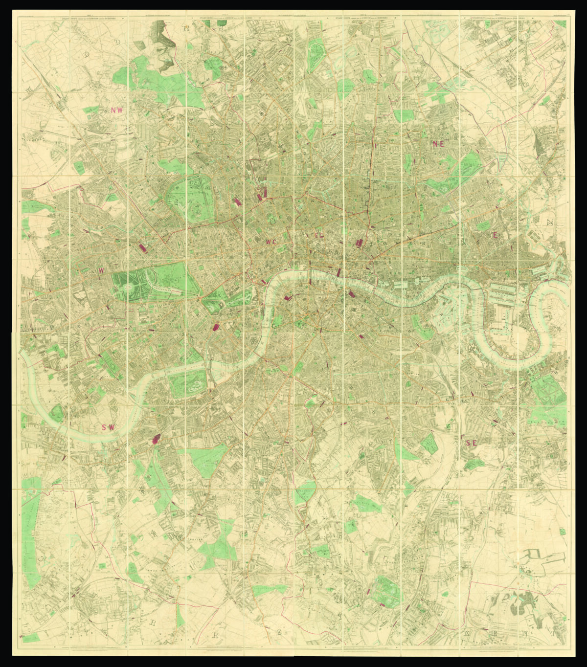 STANFORD, Edward Library Map of London and its Suburbs.