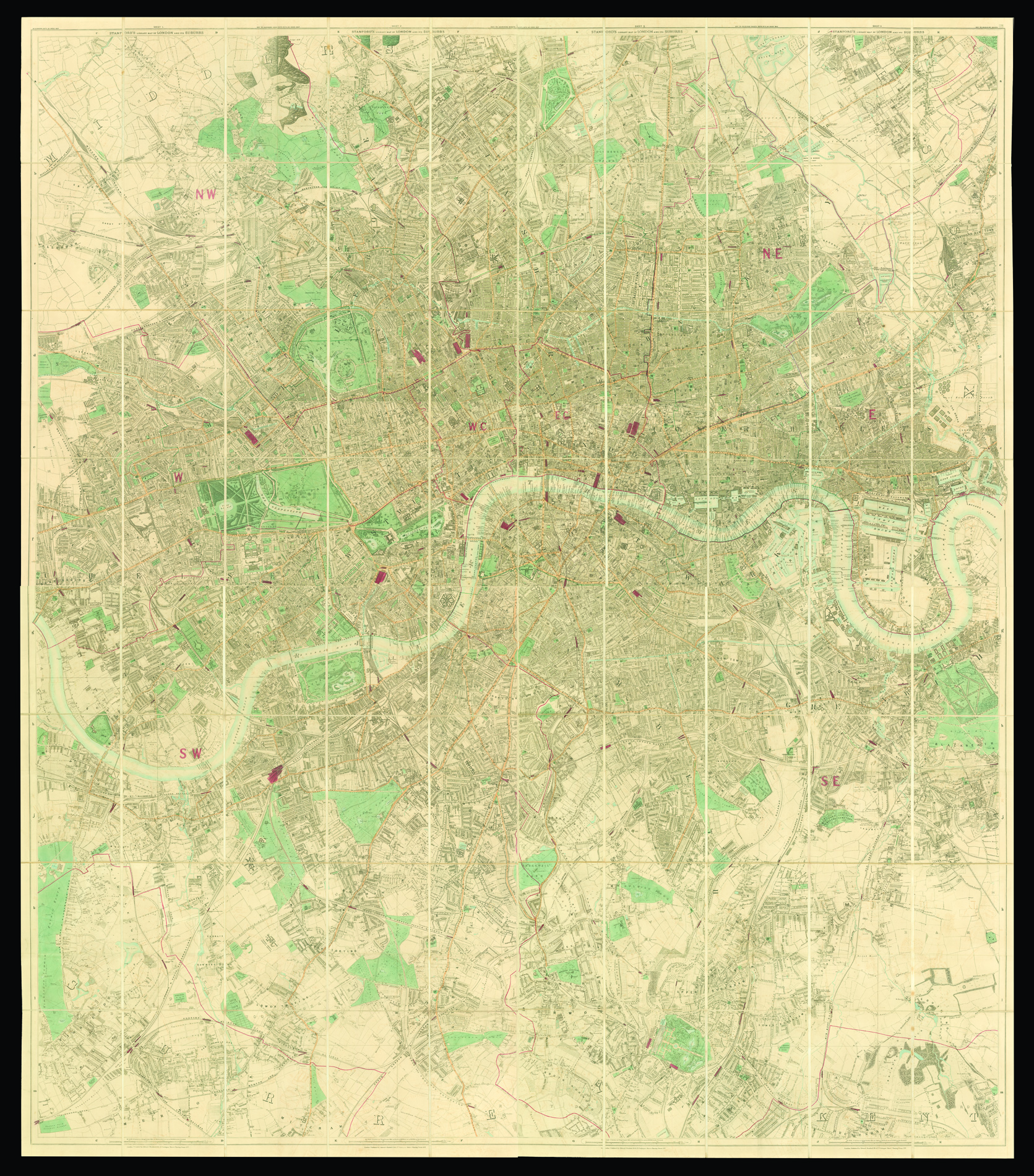 STANFORD, Edward Library Map of London and its Suburbs.