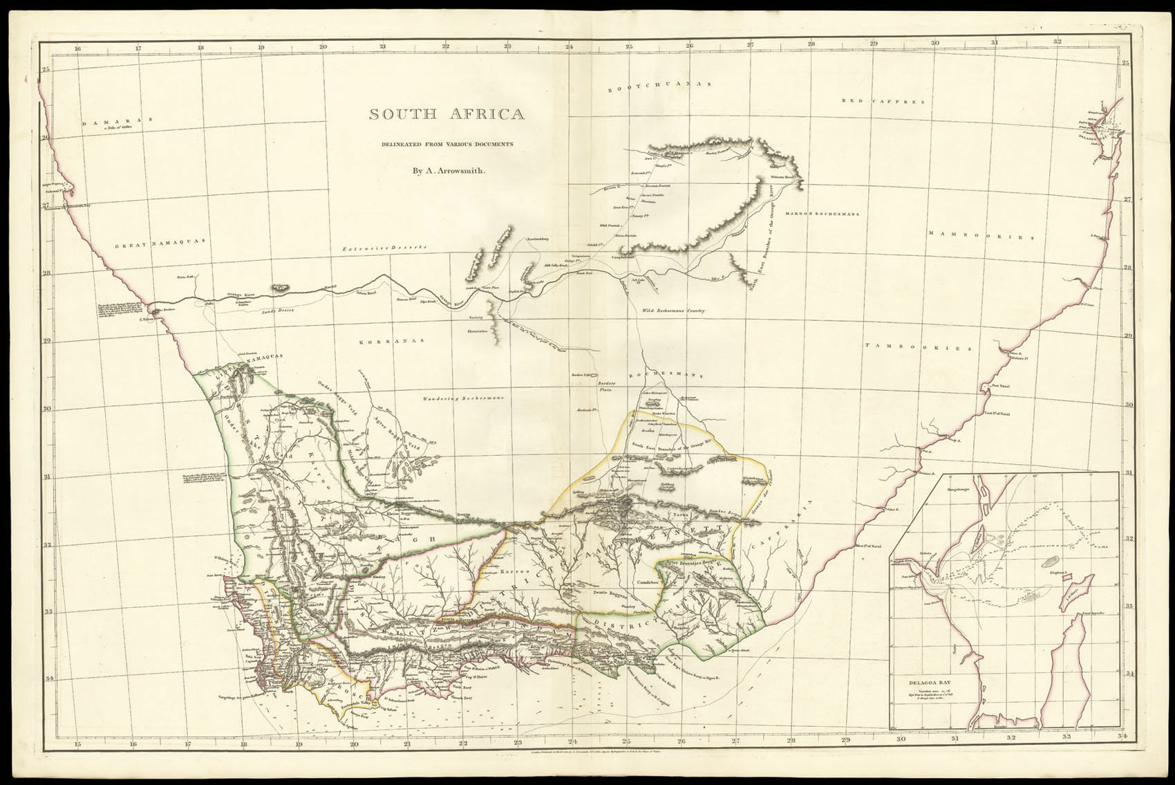 ARROWSMITH, Aaron. South Africa delineated from various documents By A. Arrowsmith.