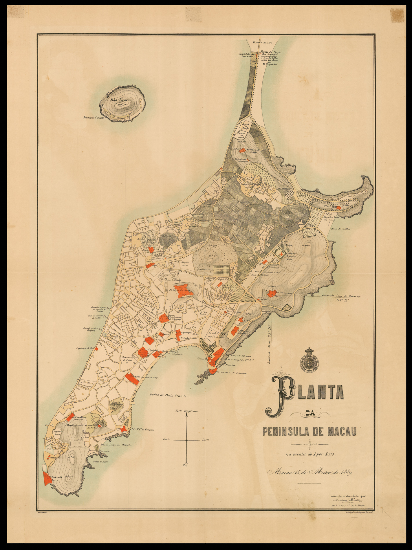 HEITER, Antonio Planta da Peninsula de Macau.
