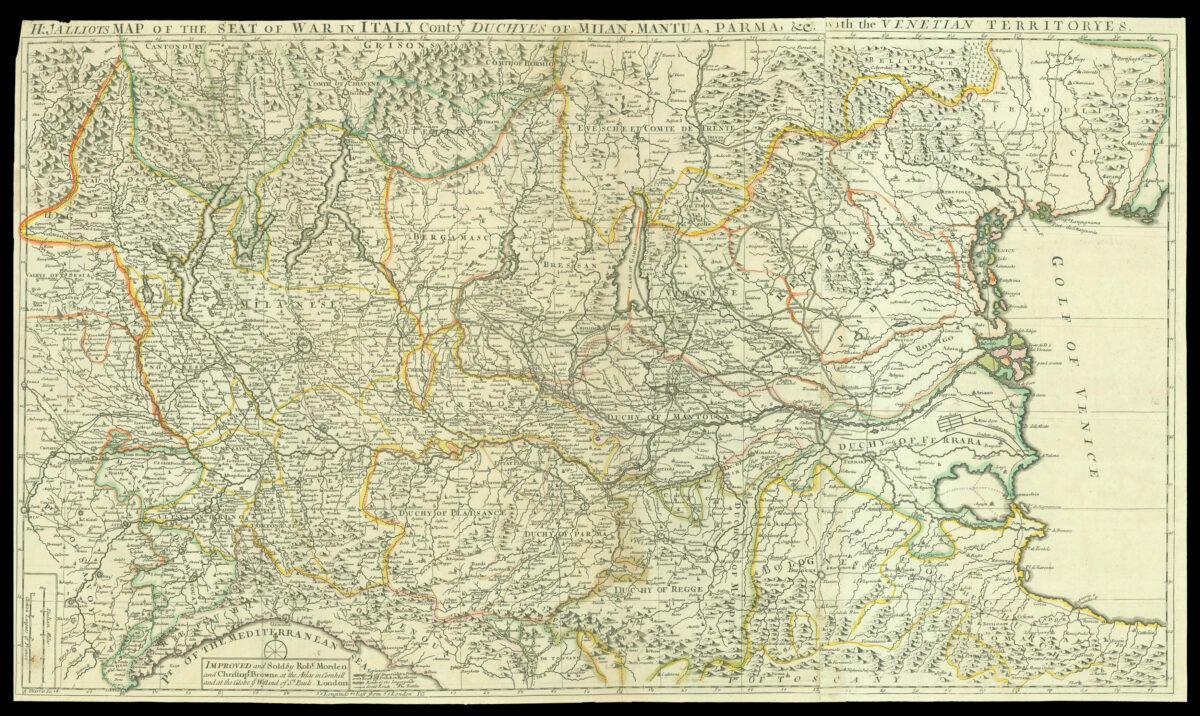 MORDEN, Robert H: Jalliot's Map of the Seat of War in Italy