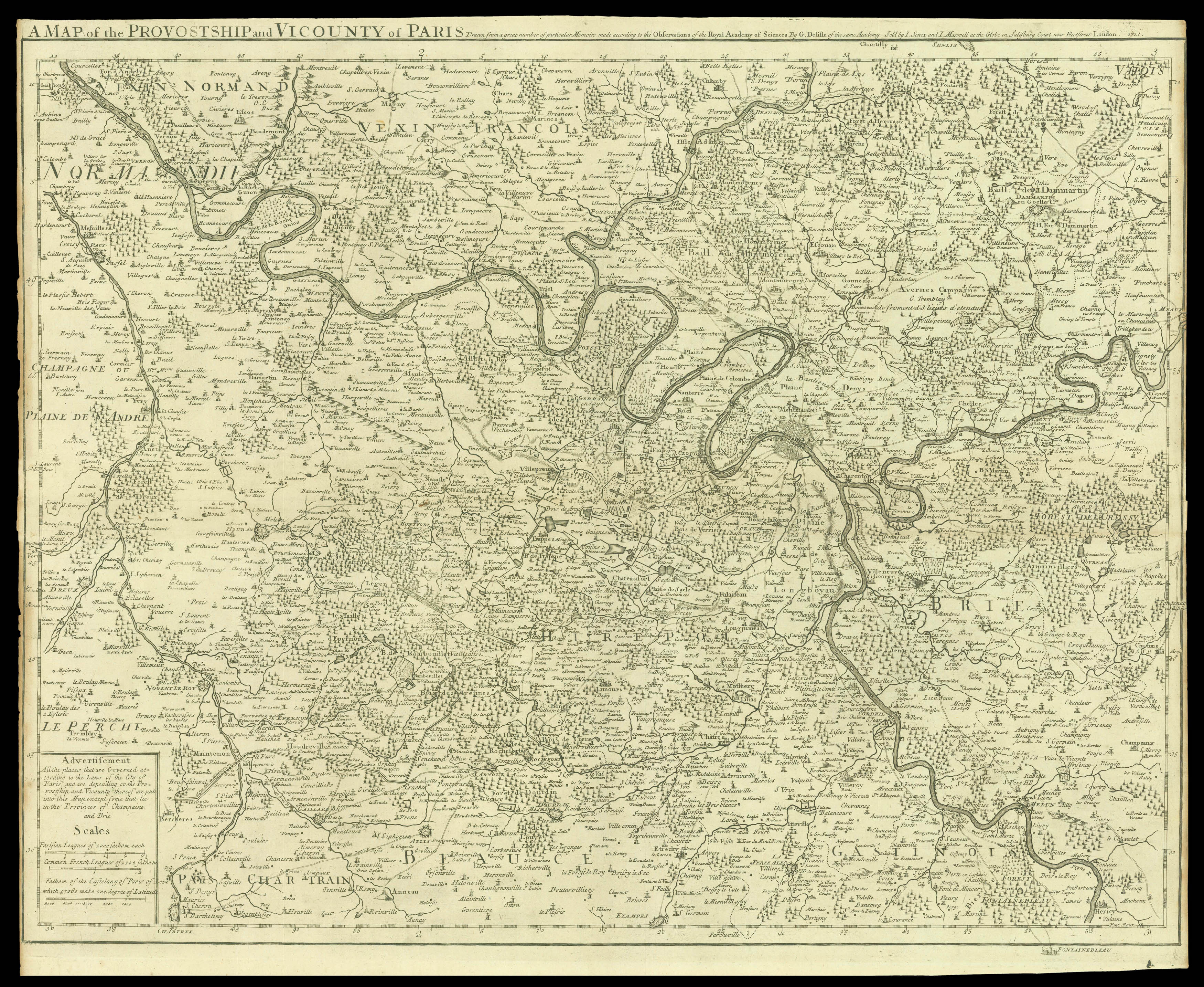 SENEX, John and MAXWELL, John A Map of the Provostship and Vicounty of Paris