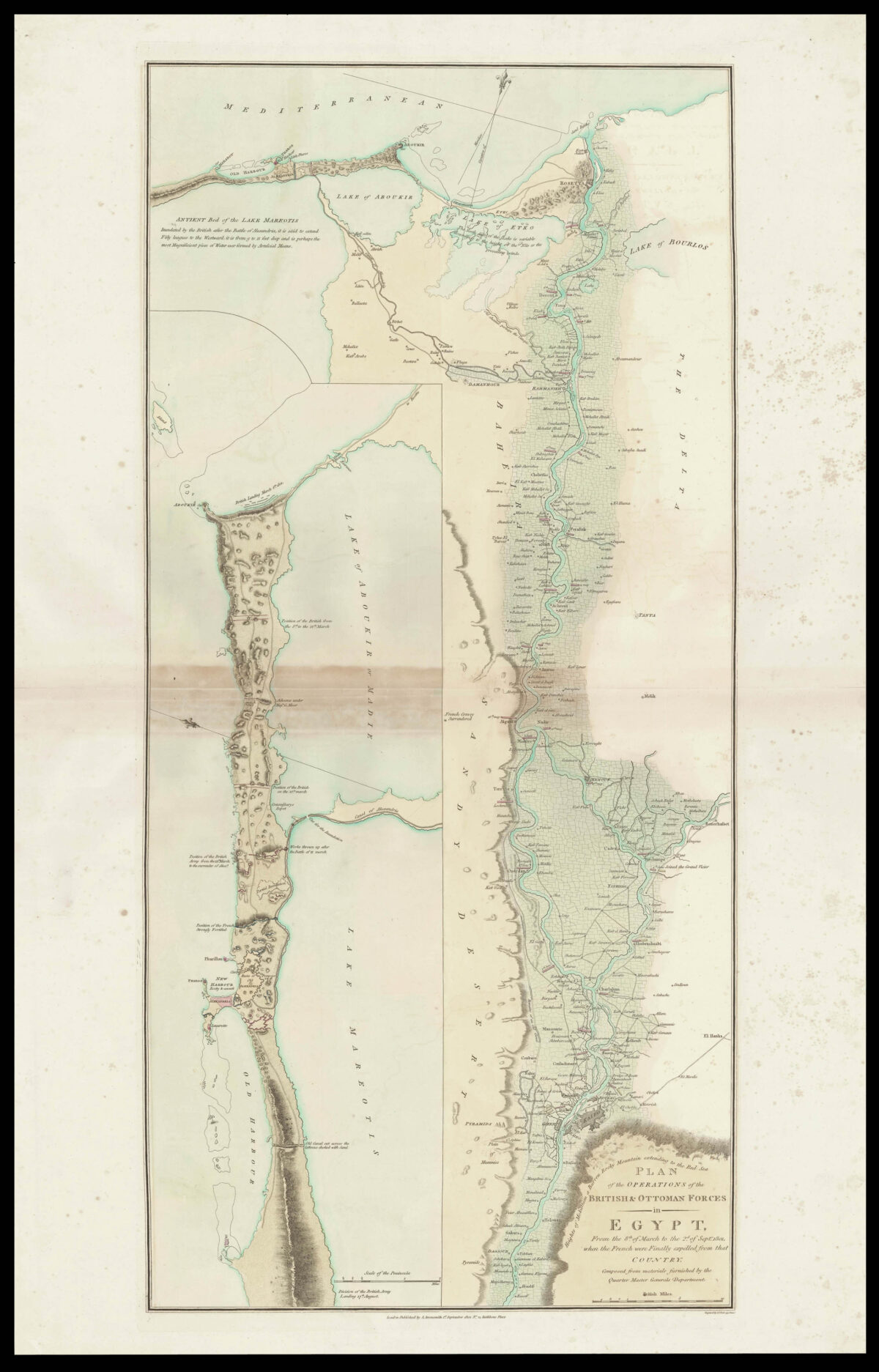 ARROWSMITH, Aaron Plan of the Operations of the British & Ottoman Forces in Egypt,