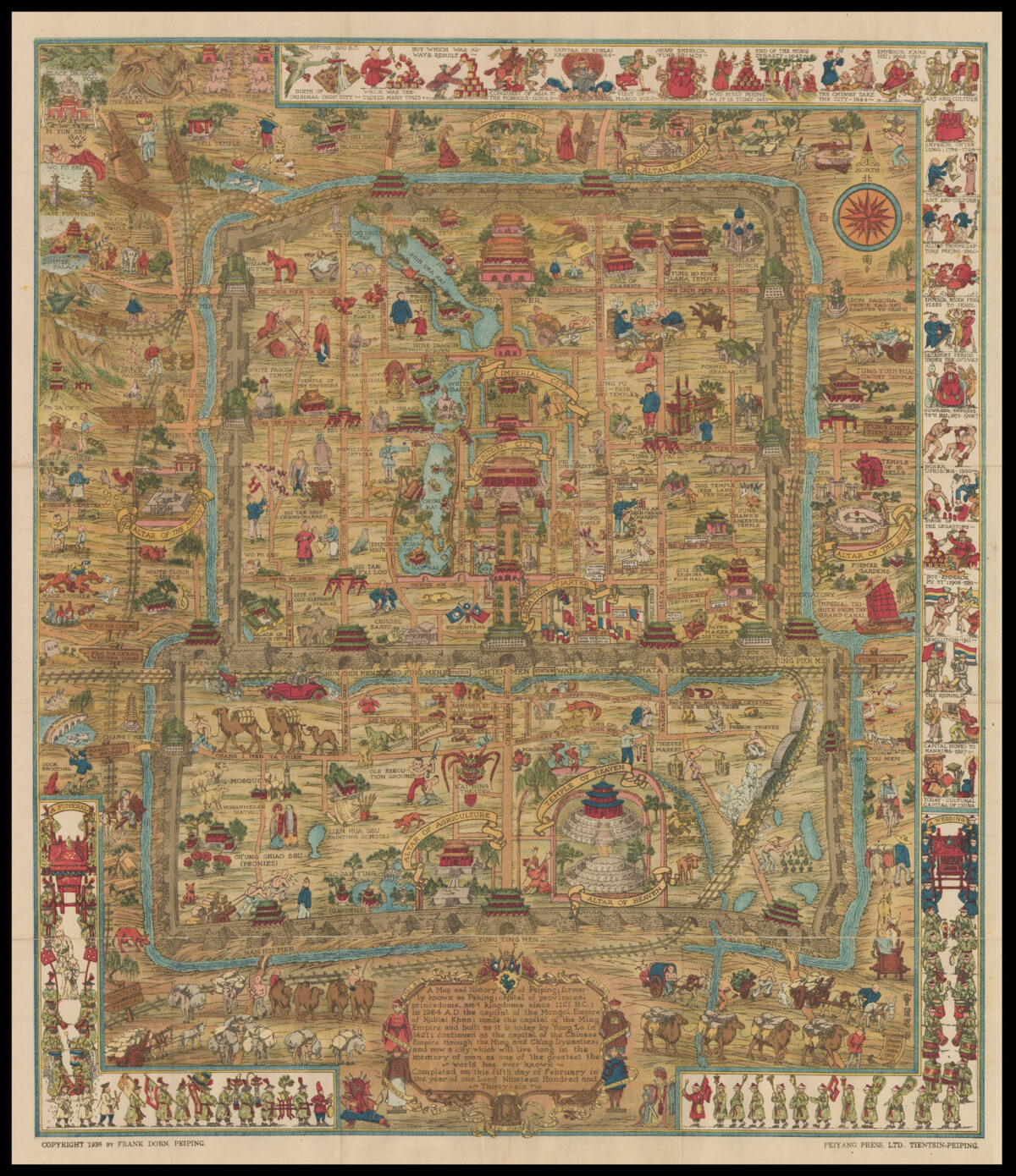 DORN, Frank A Map and History of Peiping;