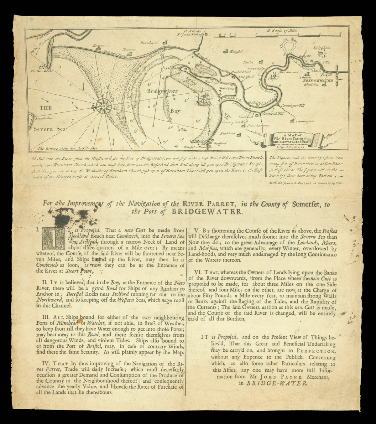 COPE, J A Map of The River Parret