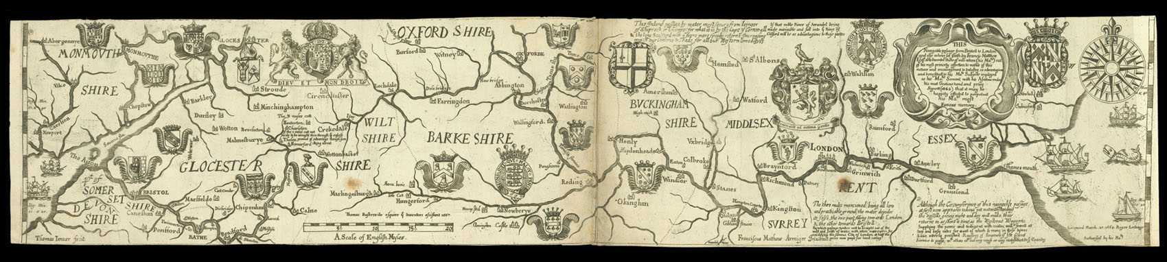 MATTHEW, Francis [Mathew] [Untitled map of the River Thames]
