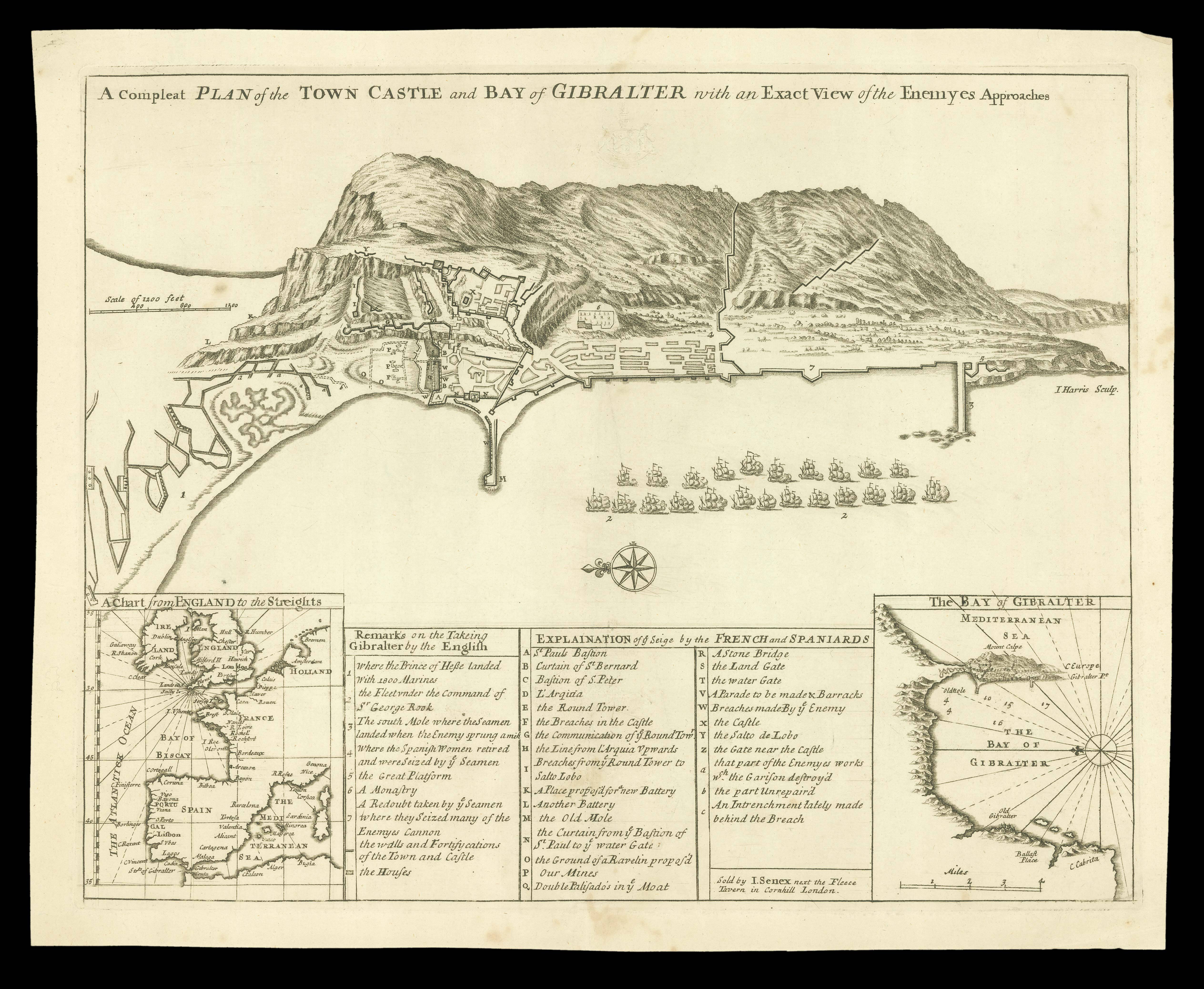 SENEX, John A Compleat plan of the Town Castle and Bay of Gibralter