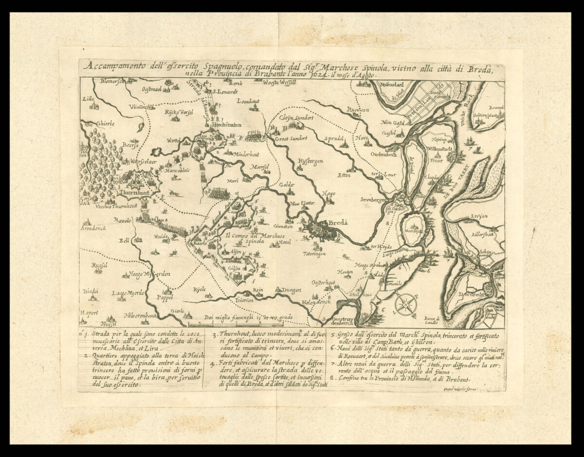VALEGIO, Francesco Accampamento dell'essercito Spagnulo, comandato dal Sigr. Marchese Spinola, vicino all città di Breda, nella Provincia di Brabante l'anno 1624