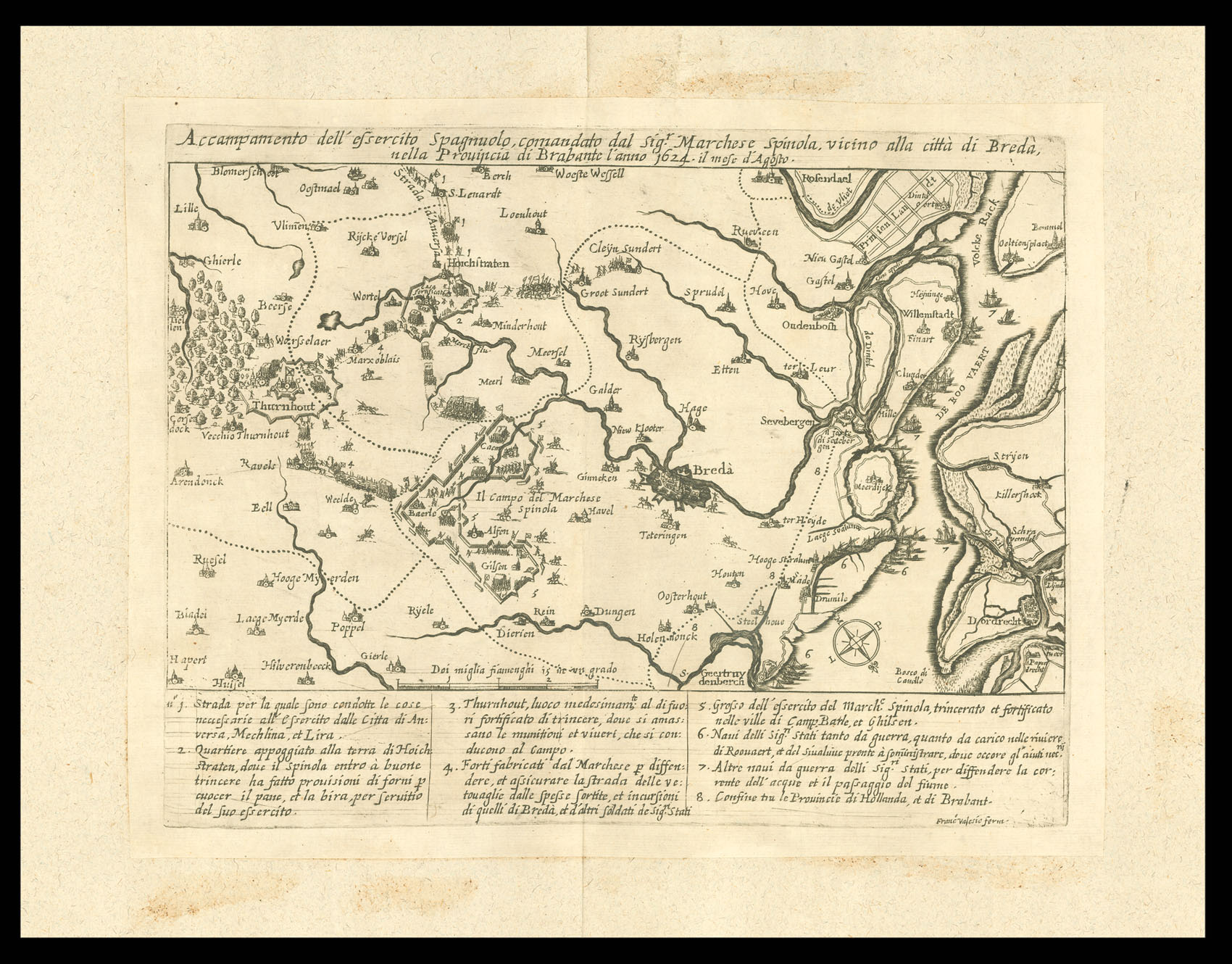 VALEGIO, Francesco Accampamento dell'essercito Spagnulo, comandato dal Sigr. Marchese Spinola, vicino all città di Breda, nella Provincia di Brabante l'anno 1624