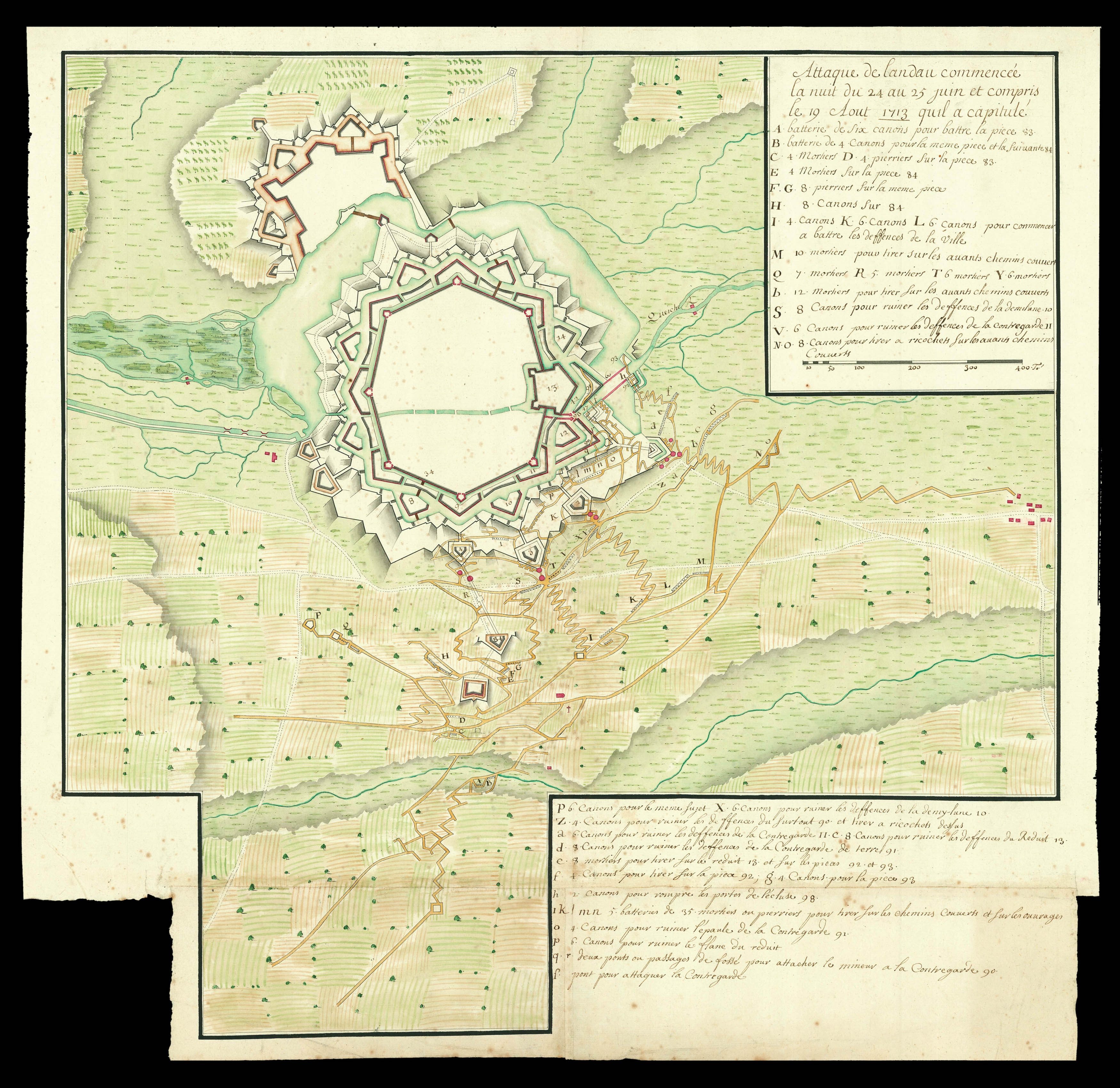 [Anonymous] Attaque de Landau commencé la nuit de 24 au 25 juin et compris le 19 Aout 1713 quil a capitulé