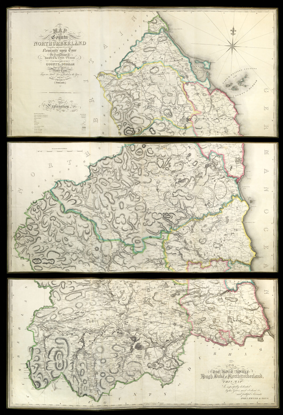 FRYER, John and FRYER, William Map of the County of Northumberland