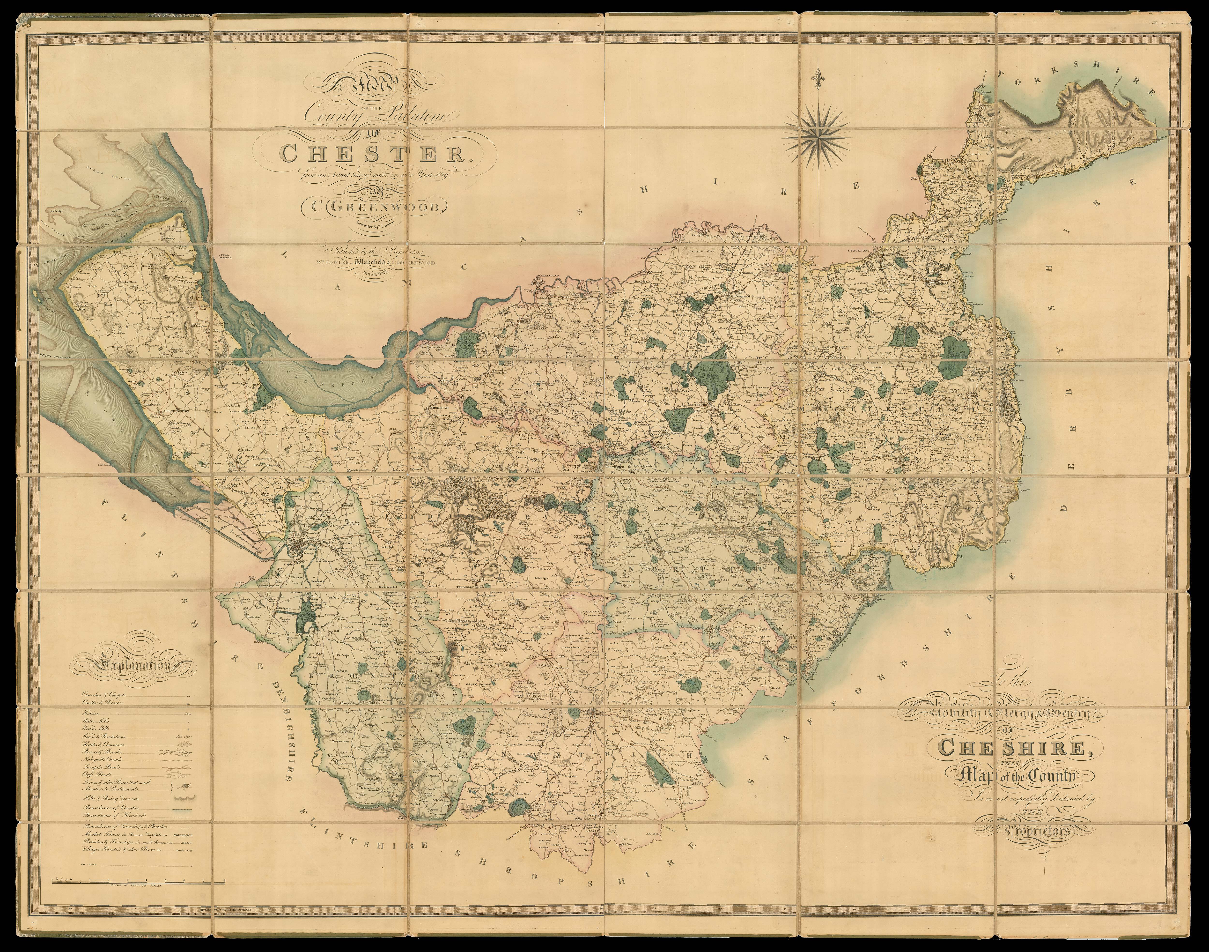 GREENWOOD, Christopher Map of the County of Chester,