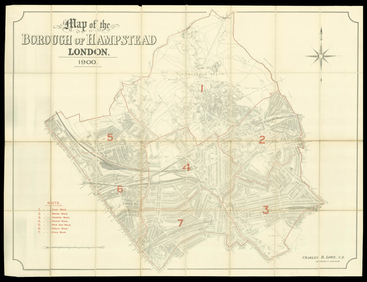 LOWE, Charles H., Map of the Borough of Hampstead