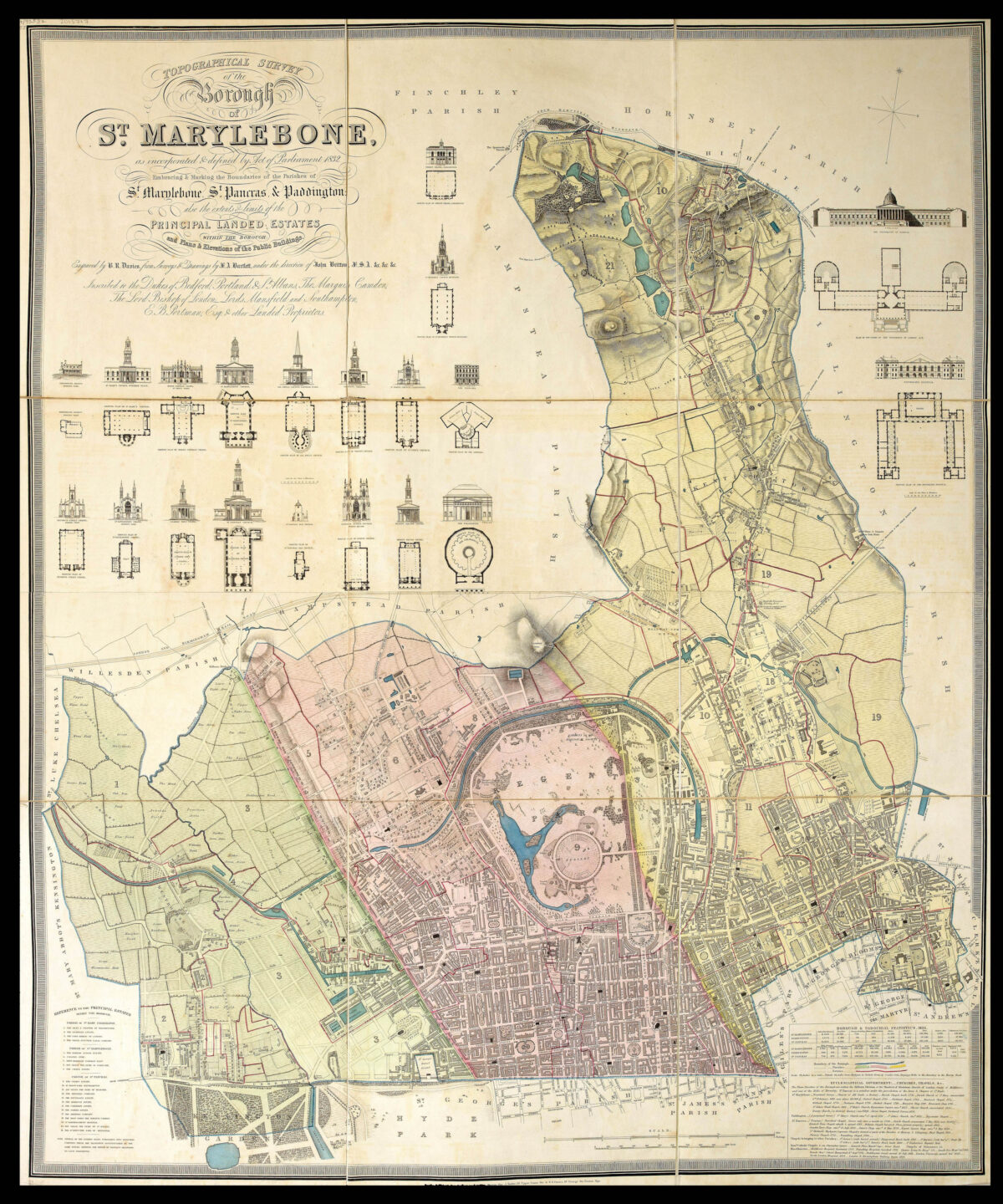 MYLNE, R.W. Map of the Geology and Contours of London