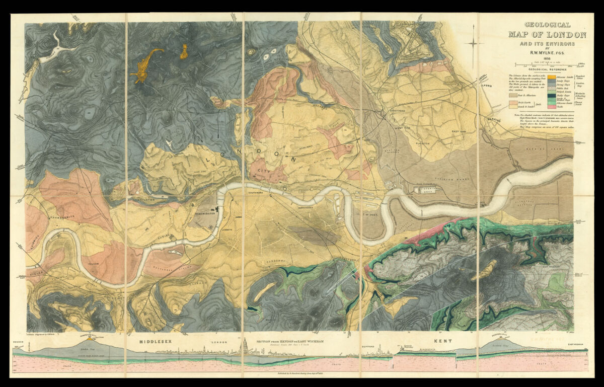MYLNE, R.W. Geological Map of London and its Environs