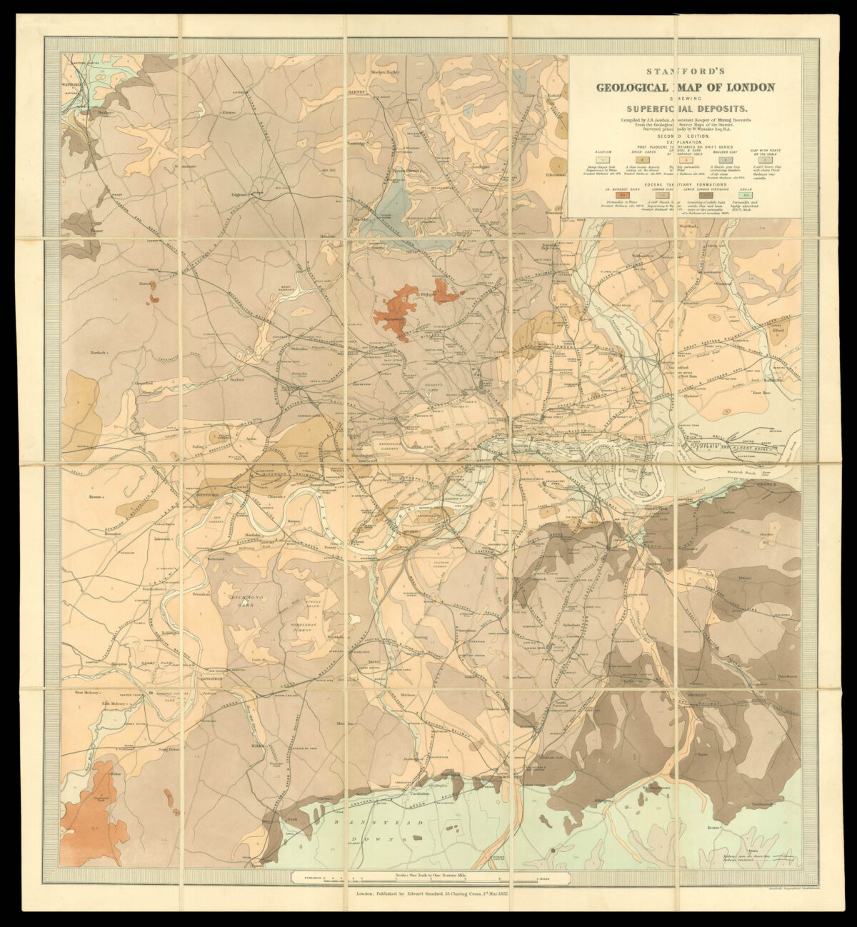 STANFORD, Edward Stanford's Geological Map of London