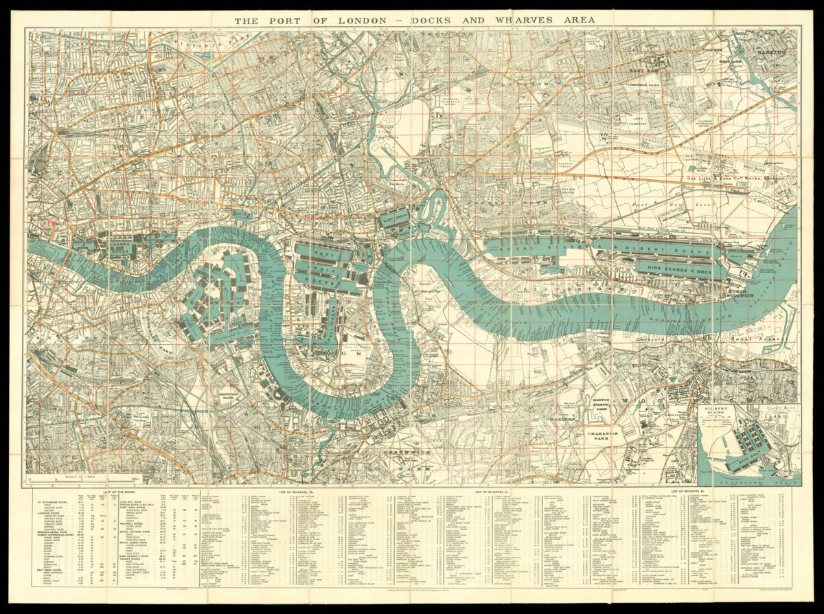 STANFORD, Edward Map of The Port of London - Docks and Wharves Area