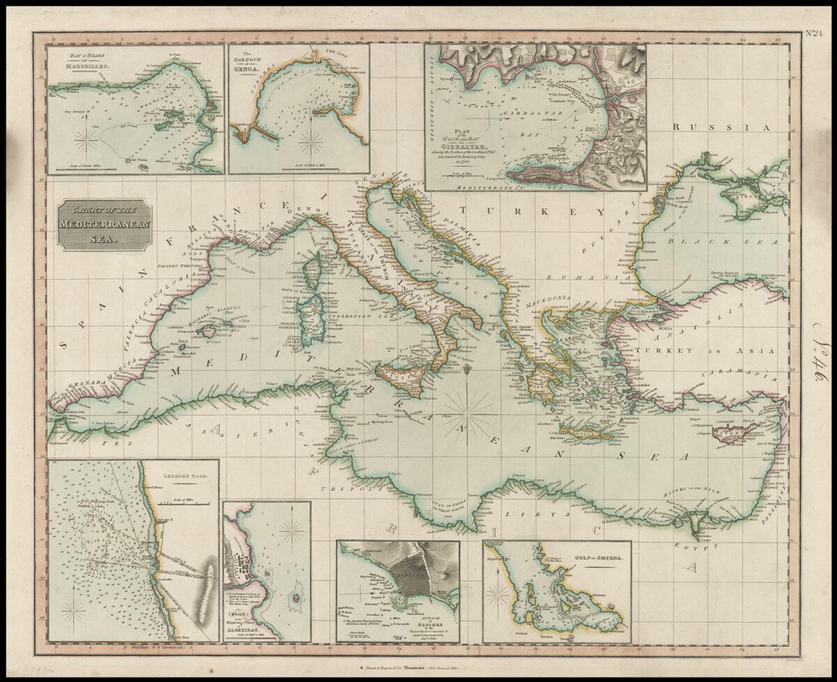 THOMSON, John Chart of the Mediterranean Sea.