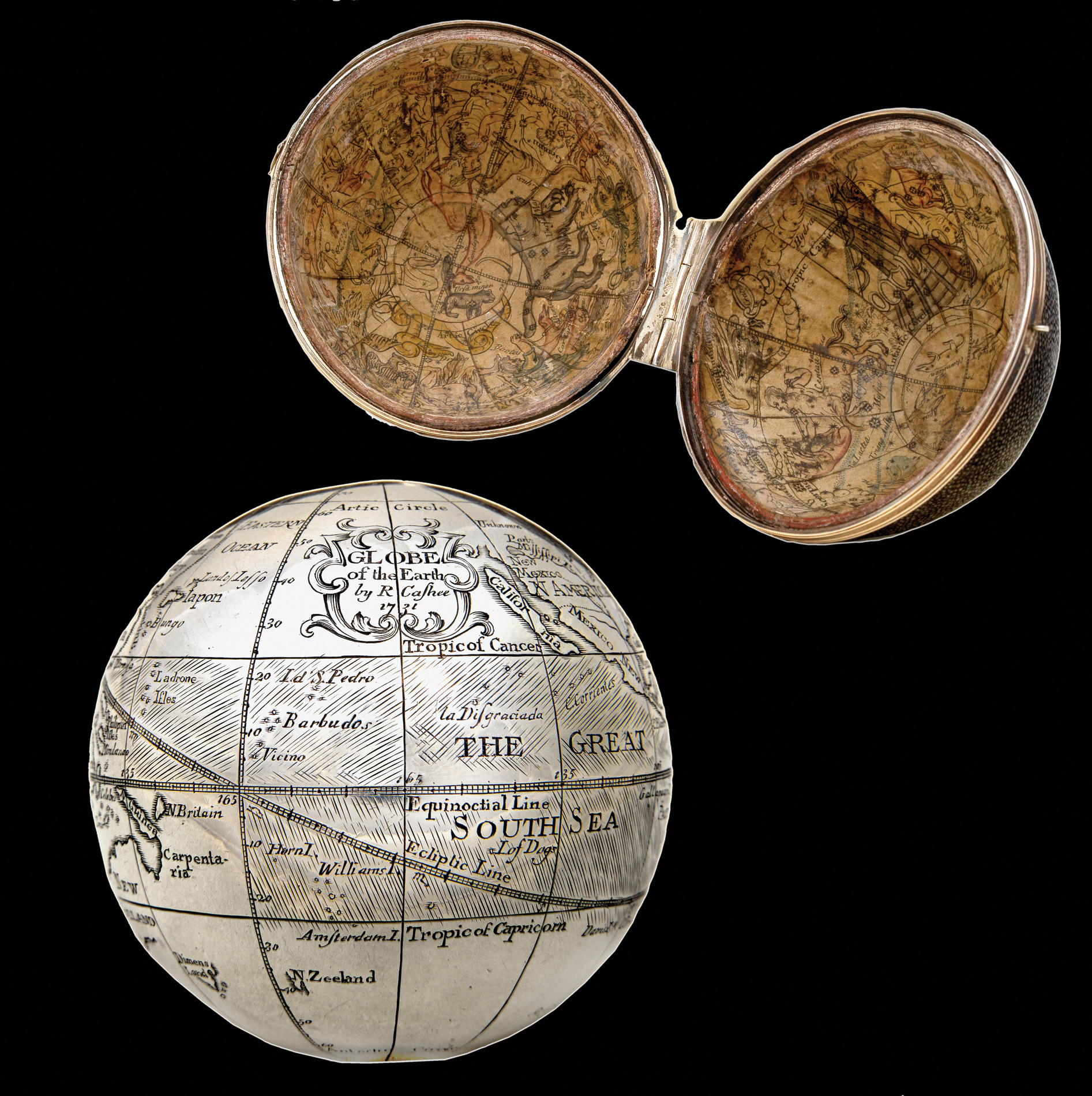 CUSHEE, Richard Globe of the Earth by R. Cushee 1731.