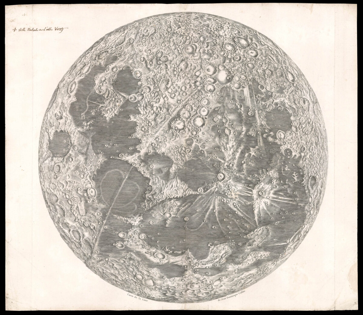 CASSINI, Jean-Dominique Carte de la Lune.