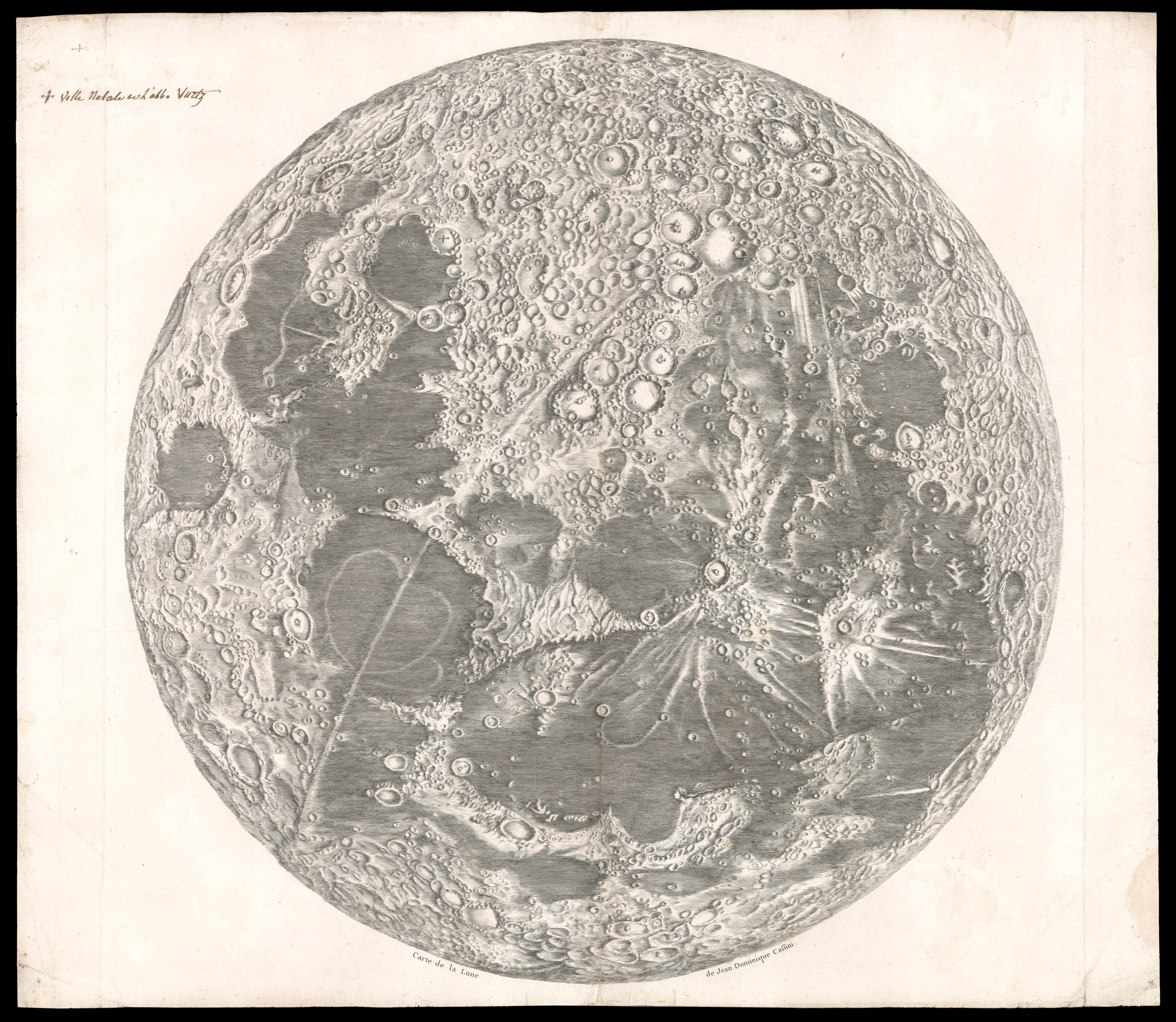 CASSINI, Jean-Dominique Carte de la Lune.