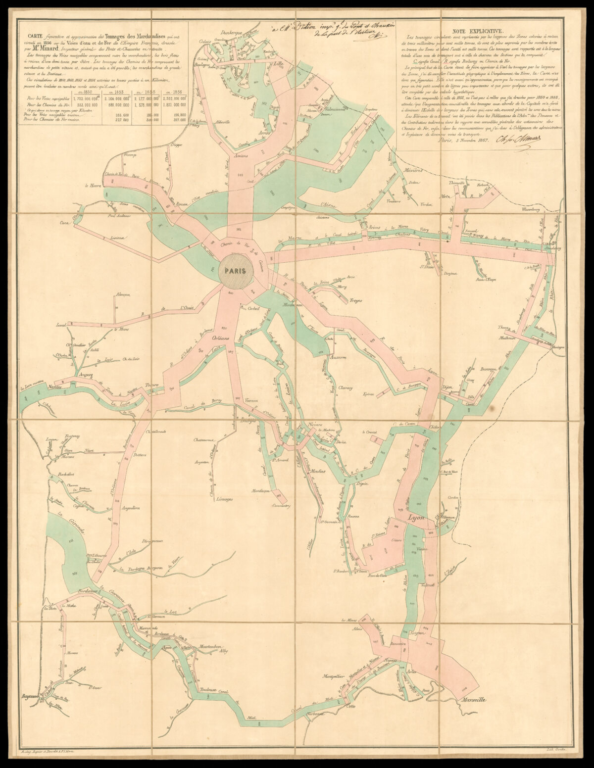 MINARD, Charles Joseph [Statistical Maps].